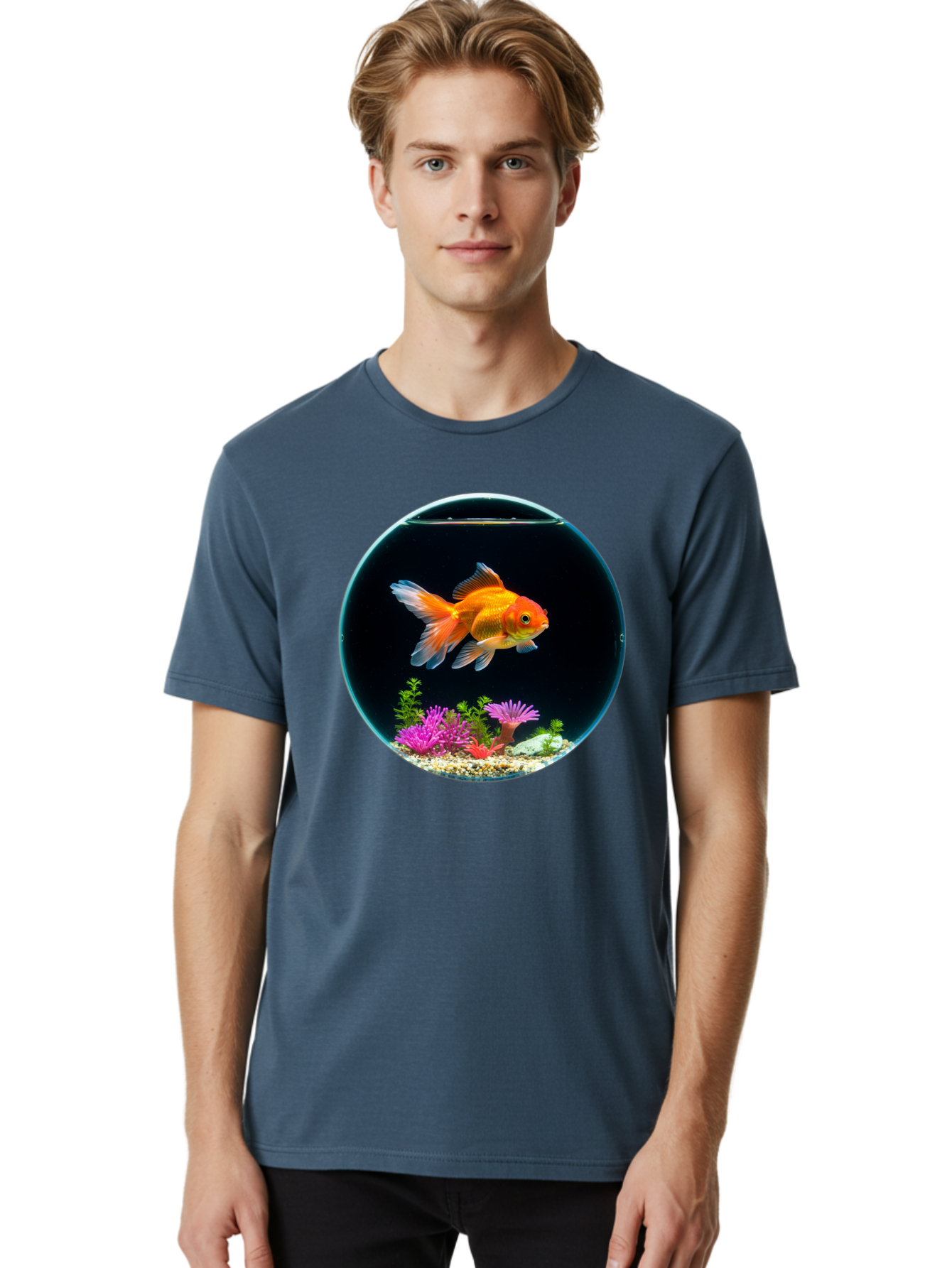 Goldfish-Bowl Men'S Graphic Tee, 100% Cotton, Comfortable Casual Summer Wear, Machine Washable, Vintage Camera, Old Camera, Antique Camera, Black Camera, Classic Photography, Photography Equipment, Nostalgic Device, Film Camera, Camera Art Bam561