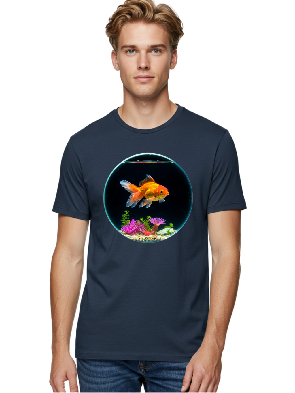 Goldfish-Bowl Men'S Graphic Tee, 100% Cotton, Comfortable Casual Summer Wear, Machine Washable, Vintage Camera, Old Camera, Antique Camera, Black Camera, Classic Photography, Photography Equipment, Nostalgic Device, Film Camera, Camera Art Bam561