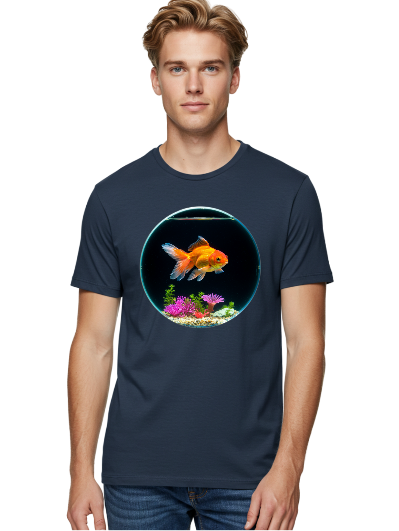 Goldfish-Bowl Men'S Graphic Tee, 100% Cotton, Comfortable Casual Summer Wear, Machine Washable, Vintage Camera, Old Camera, Antique Camera, Black Camera, Classic Photography, Photography Equipment, Nostalgic Device, Film Camera, Camera Art Bam561