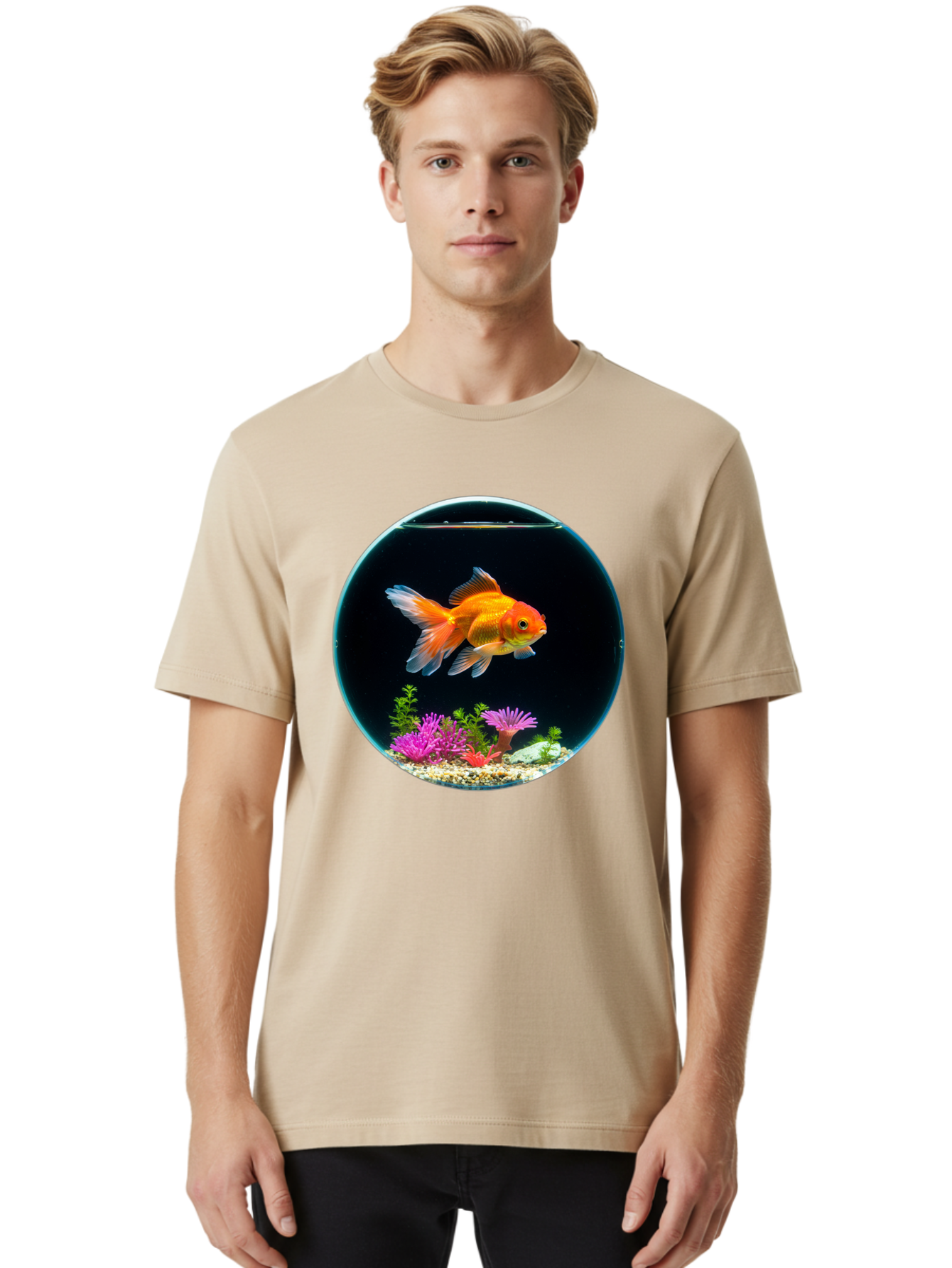 Goldfish-Bowl Men'S Graphic Tee, 100% Cotton, Comfortable Casual Summer Wear, Machine Washable, Vintage Camera, Old Camera, Antique Camera, Black Camera, Classic Photography, Photography Equipment, Nostalgic Device, Film Camera, Camera Art Bam561