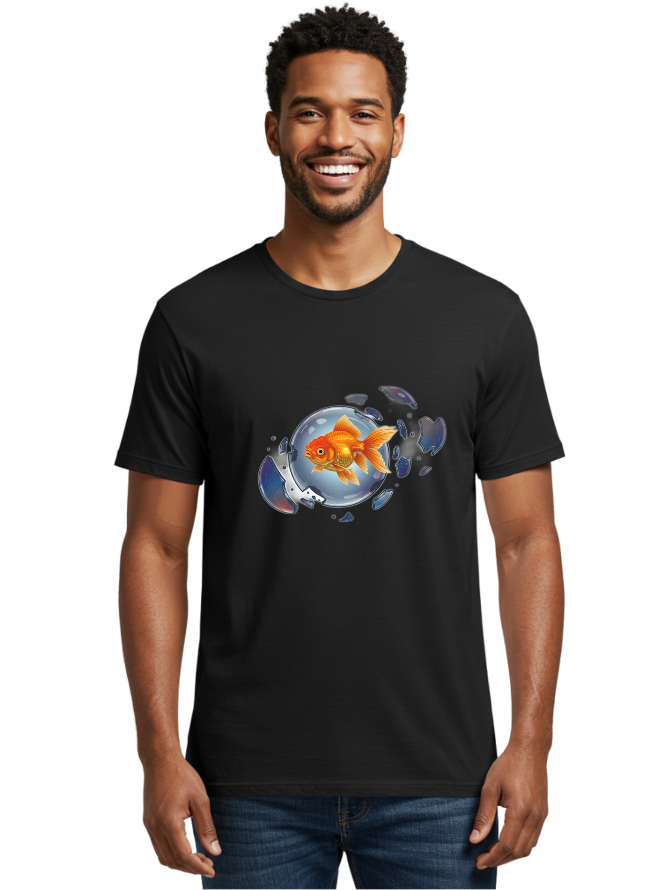 Goldfish-Breaking-Free Men'S Graphic Tee, 100% Cotton, Comfortable Casual Summer Wear, Machine Washable, Vintage Camera, Old Camera, Antique Camera, Black Camera, Classic Photography, Photography Equipment, Nostalgic Device, Film Camera, Bam562