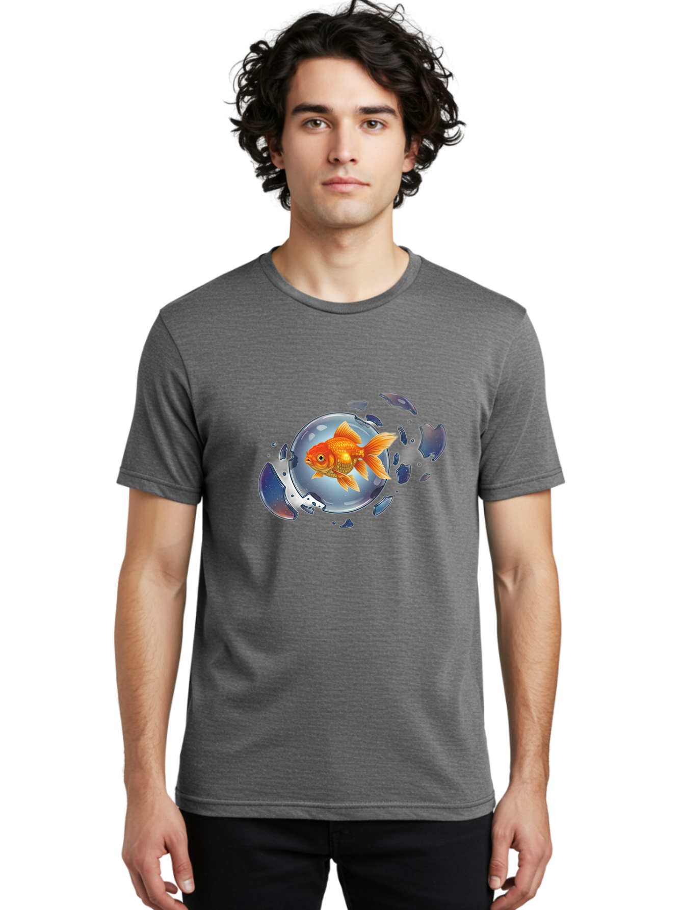 Goldfish-Breaking-Free Men'S Graphic Tee, 100% Cotton, Comfortable Casual Summer Wear, Machine Washable, Vintage Camera, Old Camera, Antique Camera, Black Camera, Classic Photography, Photography Equipment, Nostalgic Device, Film Camera, Bam562