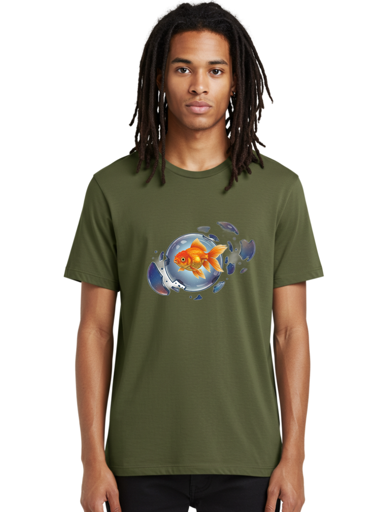 Goldfish-Breaking-Free Men'S Graphic Tee, 100% Cotton, Comfortable Casual Summer Wear, Machine Washable, Vintage Camera, Old Camera, Antique Camera, Black Camera, Classic Photography, Photography Equipment, Nostalgic Device, Film Camera, Bam562