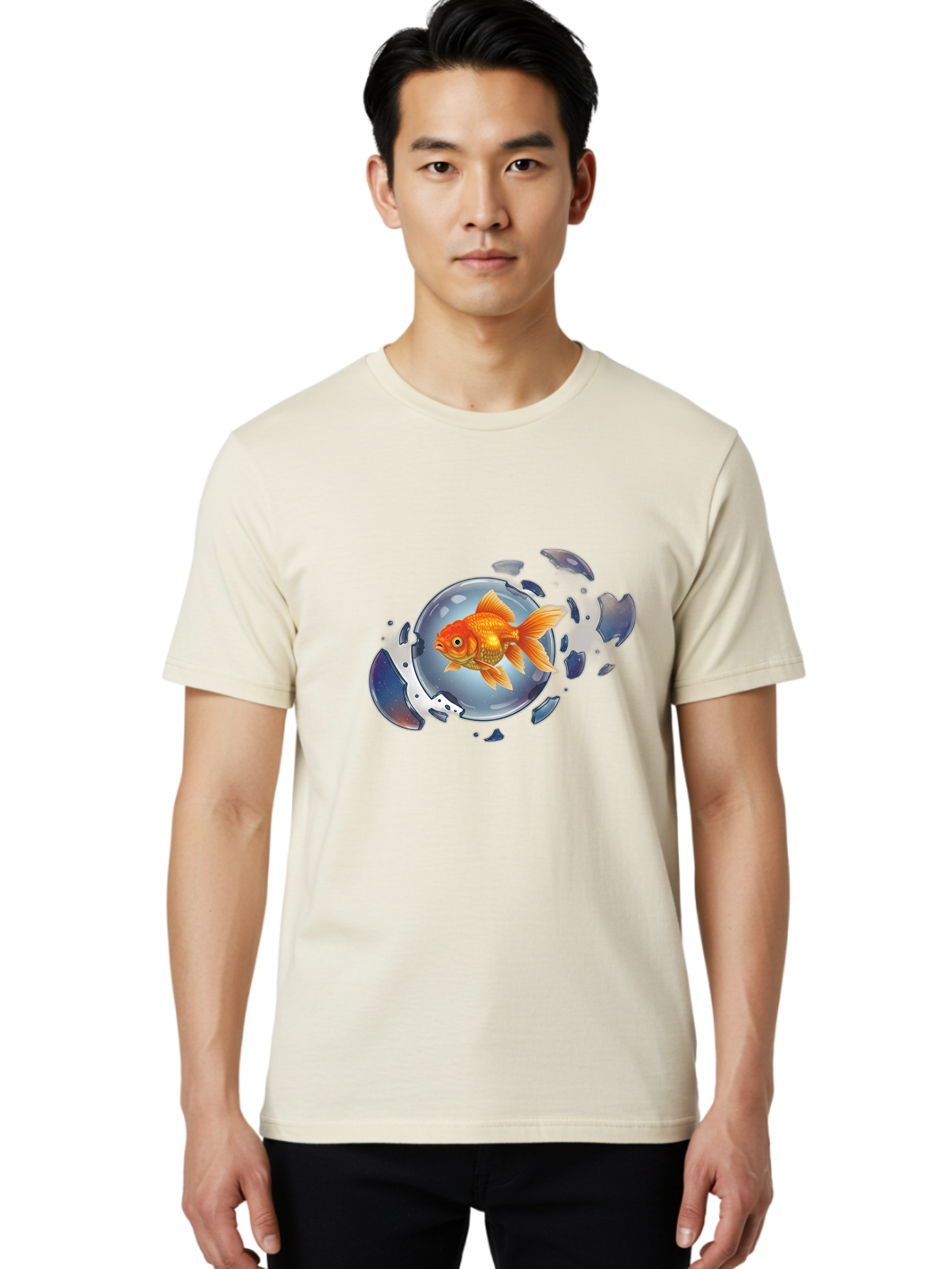 Goldfish-Breaking-Free Men'S Graphic Tee, 100% Cotton, Comfortable Casual Summer Wear, Machine Washable, Vintage Camera, Old Camera, Antique Camera, Black Camera, Classic Photography, Photography Equipment, Nostalgic Device, Film Camera, Bam562