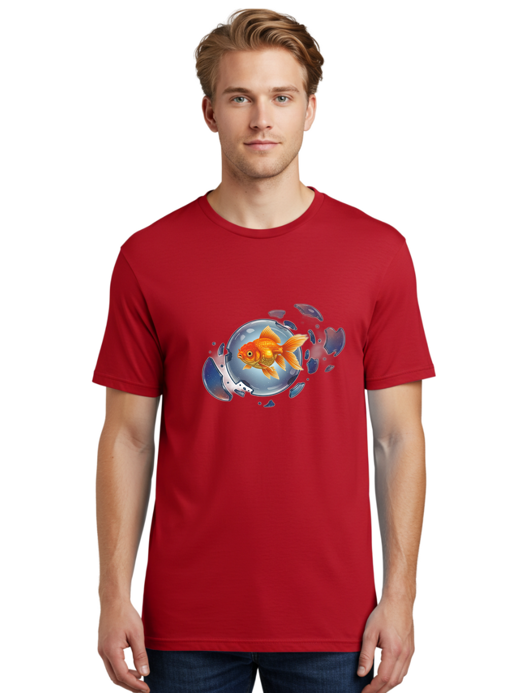 Goldfish-Breaking-Free Men'S Graphic Tee, 100% Cotton, Comfortable Casual Summer Wear, Machine Washable, Vintage Camera, Old Camera, Antique Camera, Black Camera, Classic Photography, Photography Equipment, Nostalgic Device, Film Camera, Bam562