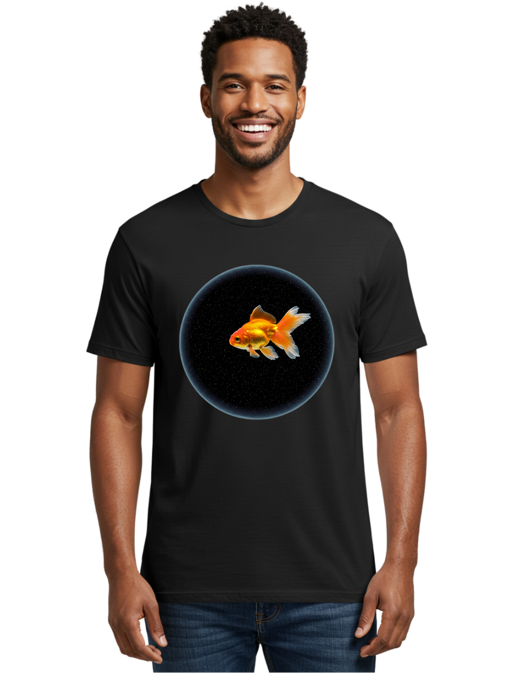 Goldfish-In-Black-Circle Men'S Graphic Tee, 100% Cotton, Comfortable Casual Summer Wear, Machine Washable, Vintage Camera, Old Camera, Antique Camera, Black Camera, Classic Photography, Photography Equipment, Nostalgic Device, Film Camera, Bam563