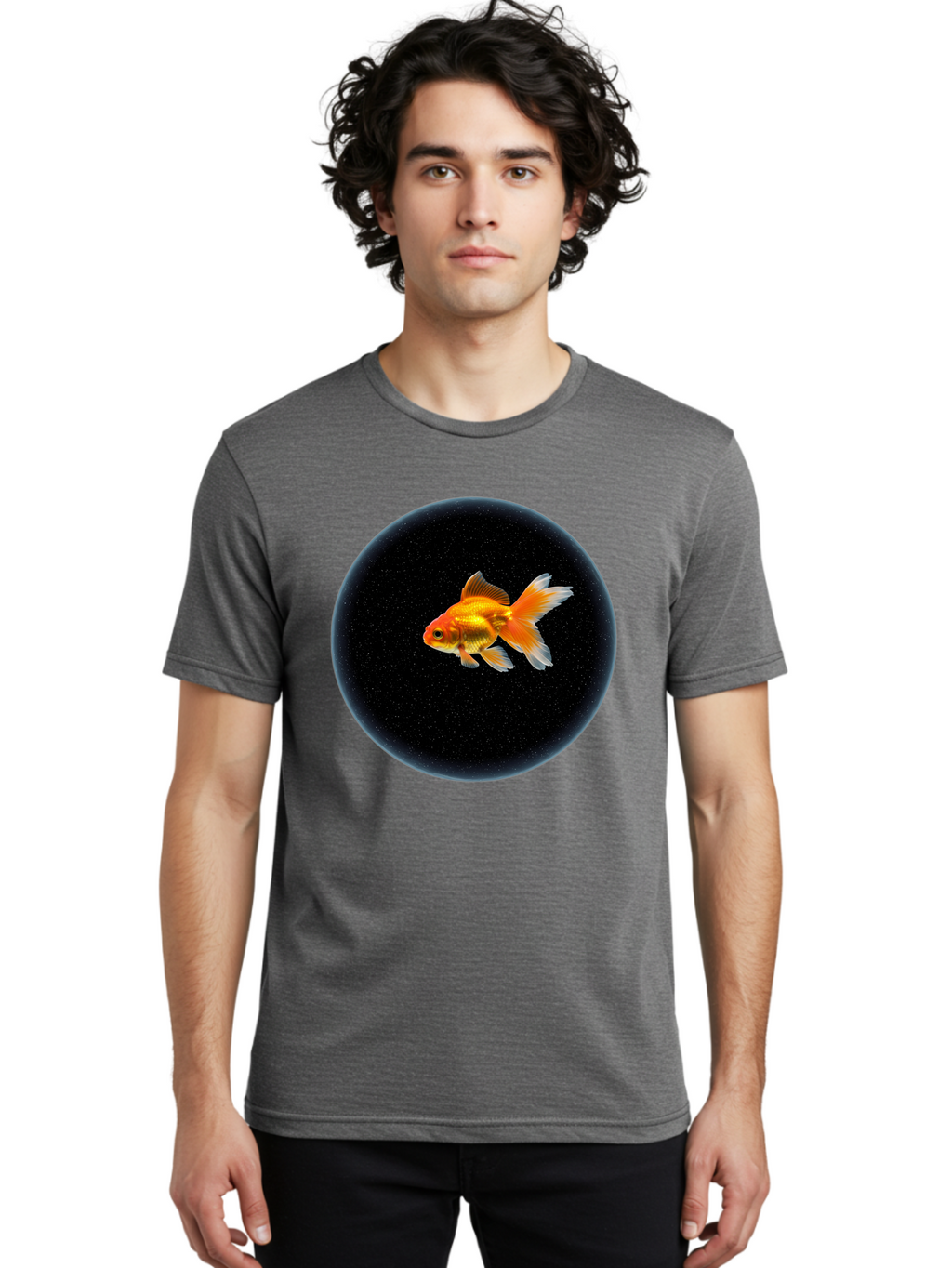 Goldfish-In-Black-Circle Men'S Graphic Tee, 100% Cotton, Comfortable Casual Summer Wear, Machine Washable, Vintage Camera, Old Camera, Antique Camera, Black Camera, Classic Photography, Photography Equipment, Nostalgic Device, Film Camera, Bam563