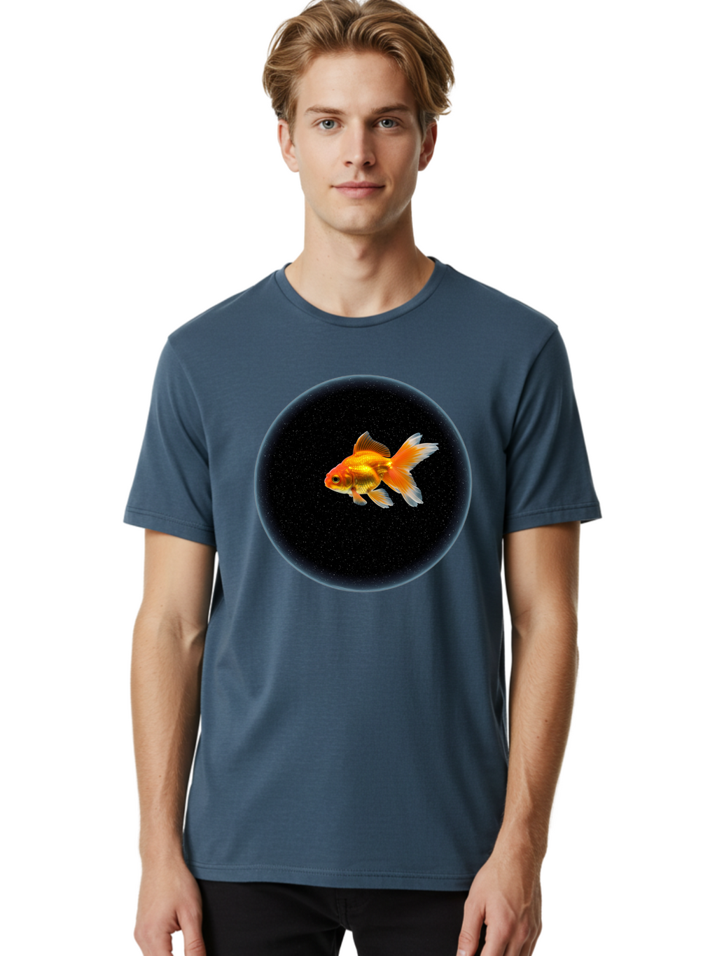Goldfish-In-Black-Circle Men'S Graphic Tee, 100% Cotton, Comfortable Casual Summer Wear, Machine Washable, Vintage Camera, Old Camera, Antique Camera, Black Camera, Classic Photography, Photography Equipment, Nostalgic Device, Film Camera, Bam563