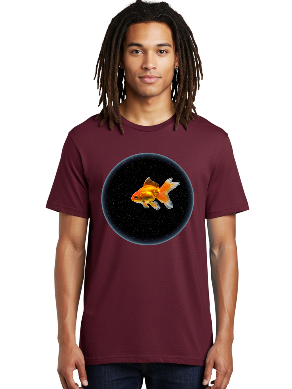 Goldfish-In-Black-Circle Men'S Graphic Tee, 100% Cotton, Comfortable Casual Summer Wear, Machine Washable, Vintage Camera, Old Camera, Antique Camera, Black Camera, Classic Photography, Photography Equipment, Nostalgic Device, Film Camera, Bam563