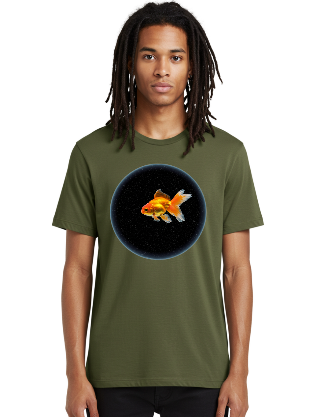 Goldfish-In-Black-Circle Men'S Graphic Tee, 100% Cotton, Comfortable Casual Summer Wear, Machine Washable, Vintage Camera, Old Camera, Antique Camera, Black Camera, Classic Photography, Photography Equipment, Nostalgic Device, Film Camera, Bam563