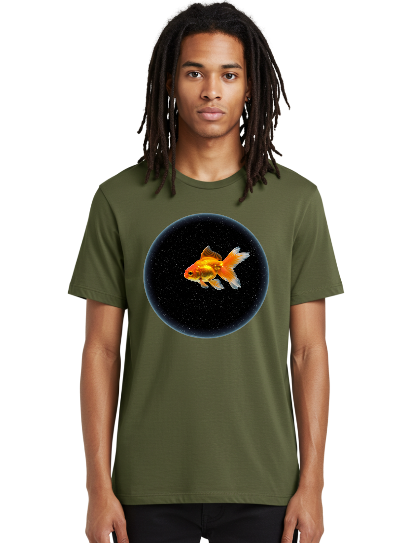Goldfish-In-Black-Circle Men'S Graphic Tee, 100% Cotton, Comfortable Casual Summer Wear, Machine Washable, Vintage Camera, Old Camera, Antique Camera, Black Camera, Classic Photography, Photography Equipment, Nostalgic Device, Film Camera, Bam563