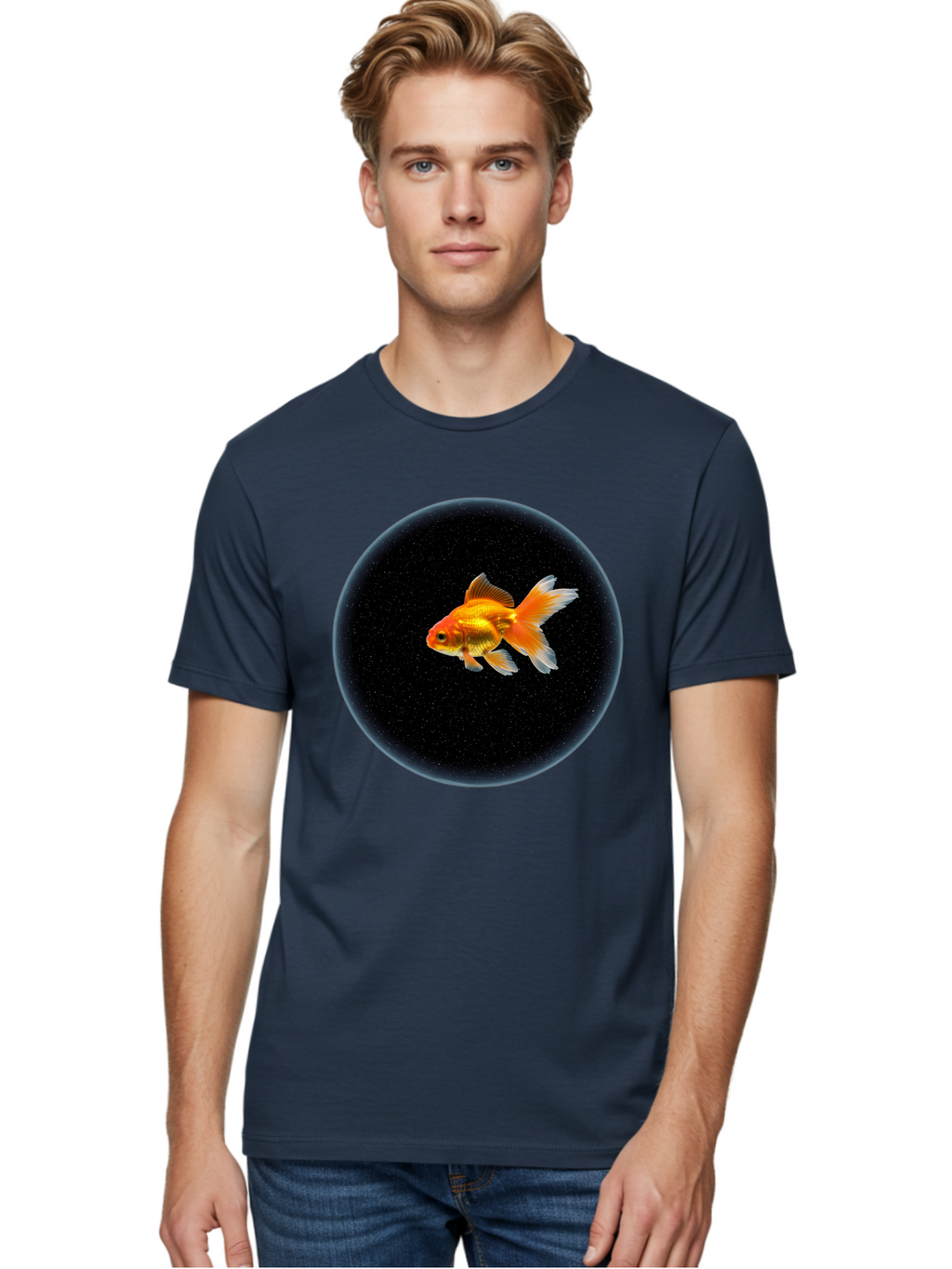 Goldfish-In-Black-Circle Men'S Graphic Tee, 100% Cotton, Comfortable Casual Summer Wear, Machine Washable, Vintage Camera, Old Camera, Antique Camera, Black Camera, Classic Photography, Photography Equipment, Nostalgic Device, Film Camera, Bam563
