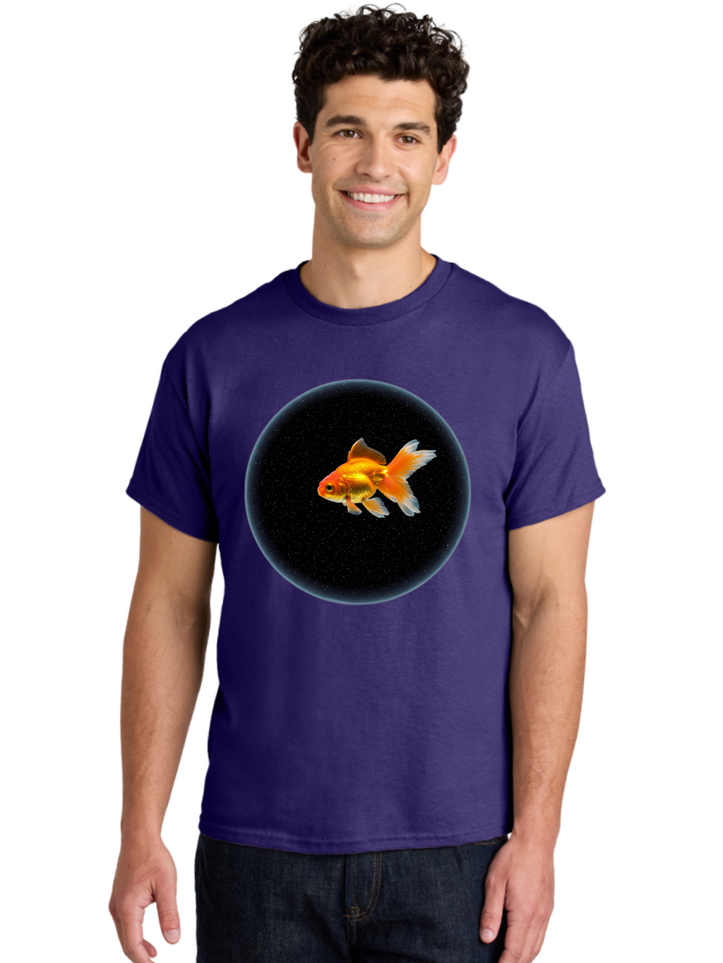 Goldfish-In-Black-Circle Men'S Graphic Tee, 100% Cotton, Comfortable Casual Summer Wear, Machine Washable, Vintage Camera, Old Camera, Antique Camera, Black Camera, Classic Photography, Photography Equipment, Nostalgic Device, Film Camera, Bam563