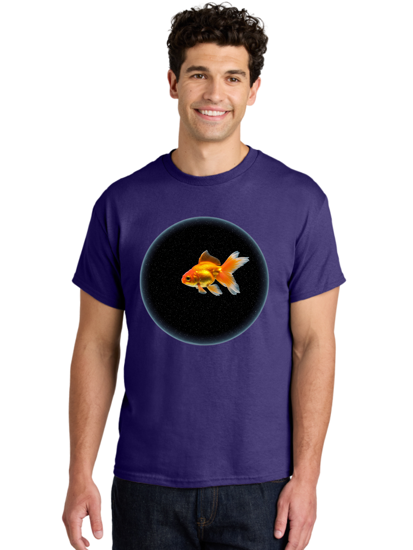 Goldfish-In-Black-Circle Men'S Graphic Tee, 100% Cotton, Comfortable Casual Summer Wear, Machine Washable, Vintage Camera, Old Camera, Antique Camera, Black Camera, Classic Photography, Photography Equipment, Nostalgic Device, Film Camera, Bam563