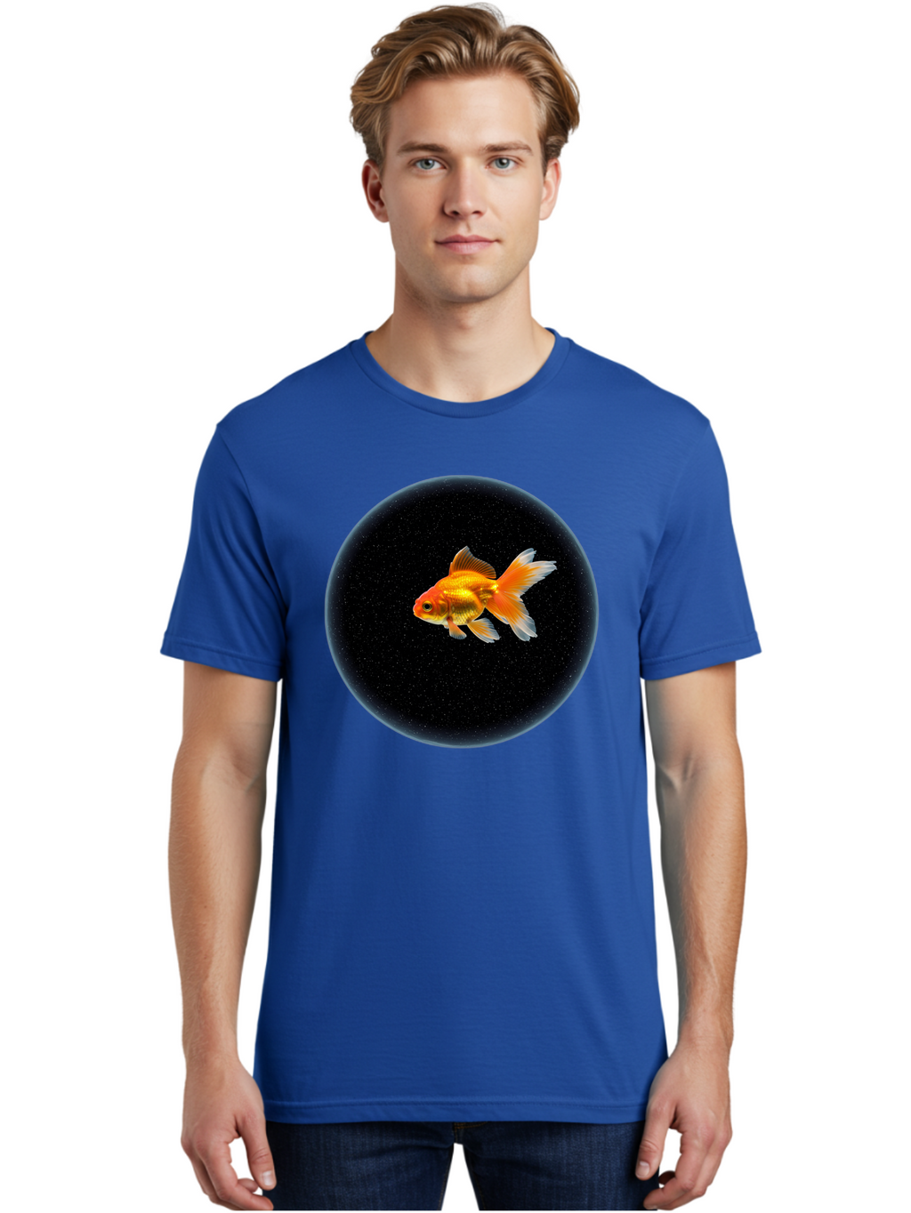 Goldfish-In-Black-Circle Men'S Graphic Tee, 100% Cotton, Comfortable Casual Summer Wear, Machine Washable, Vintage Camera, Old Camera, Antique Camera, Black Camera, Classic Photography, Photography Equipment, Nostalgic Device, Film Camera, Bam563
