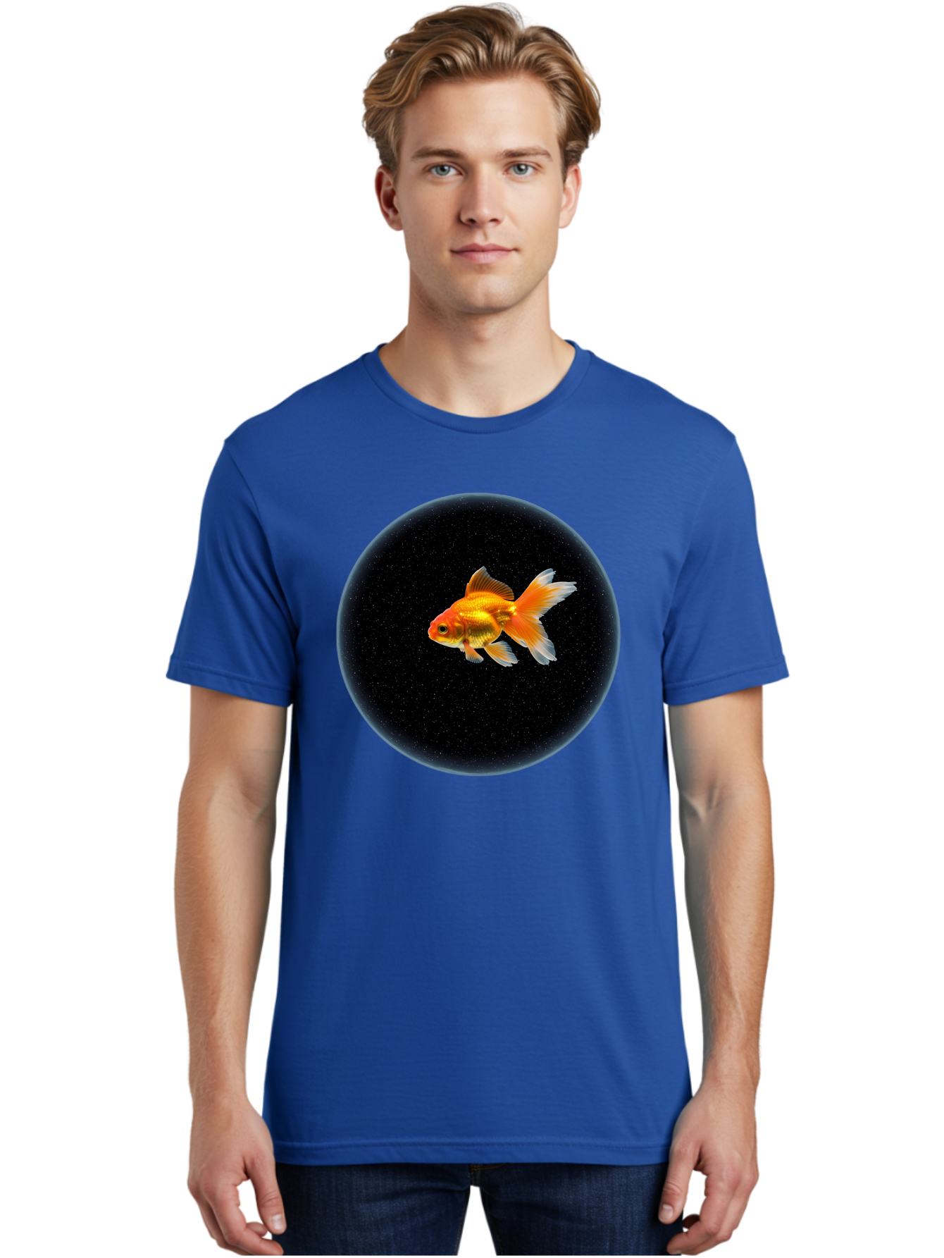 Goldfish-In-Black-Circle Men'S Graphic Tee, 100% Cotton, Comfortable Casual Summer Wear, Machine Washable, Vintage Camera, Old Camera, Antique Camera, Black Camera, Classic Photography, Photography Equipment, Nostalgic Device, Film Camera, Bam563