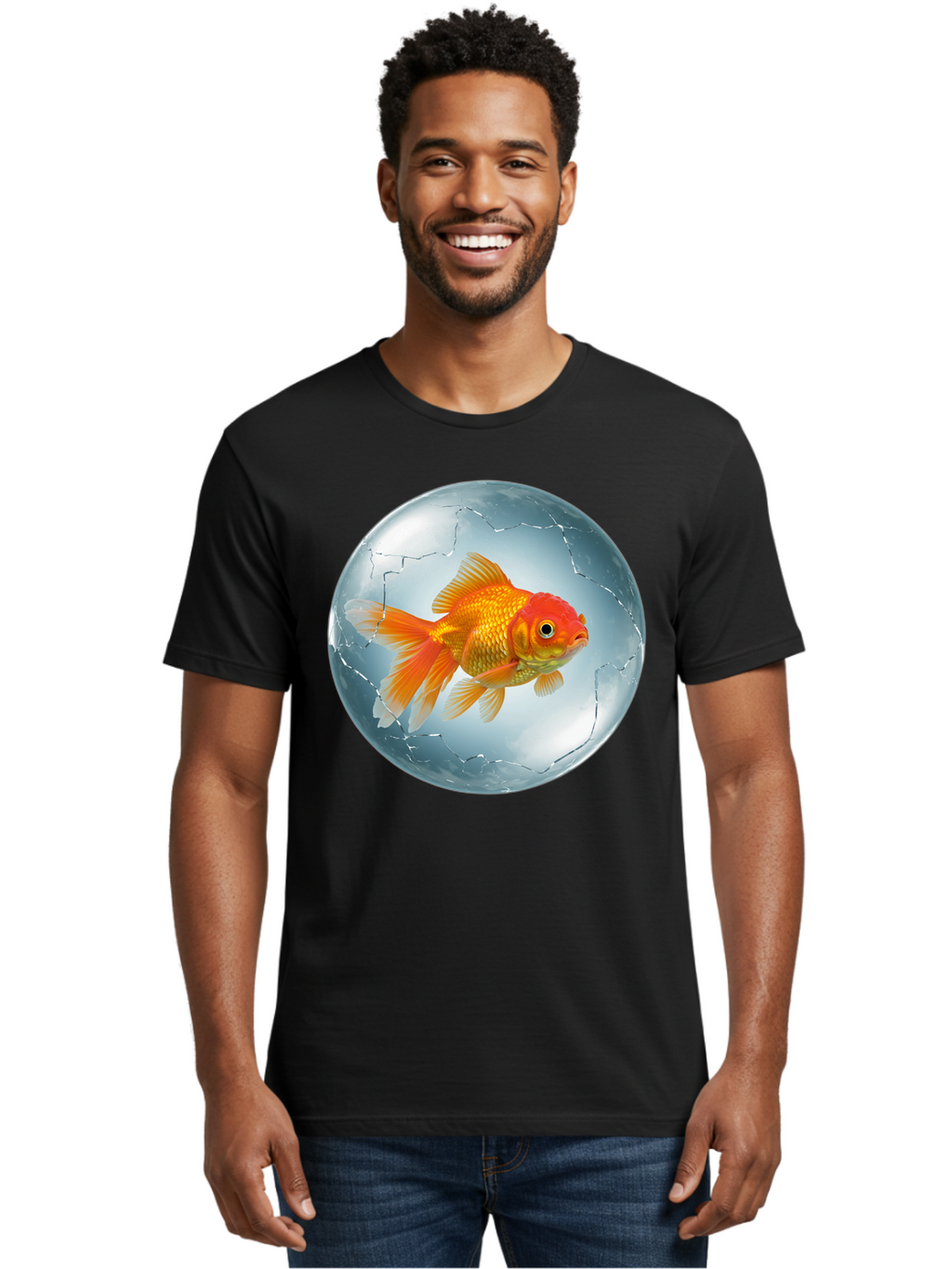 Goldfish-In-Broken-Glass Men'S Graphic Tee, 100% Cotton, Comfortable Casual Summer Wear, Machine Washable, Vintage Camera, Old Camera, Antique Camera, Black Camera, Classic Photography, Photography Equipment, Nostalgic Device, Film Camera, Bam565
