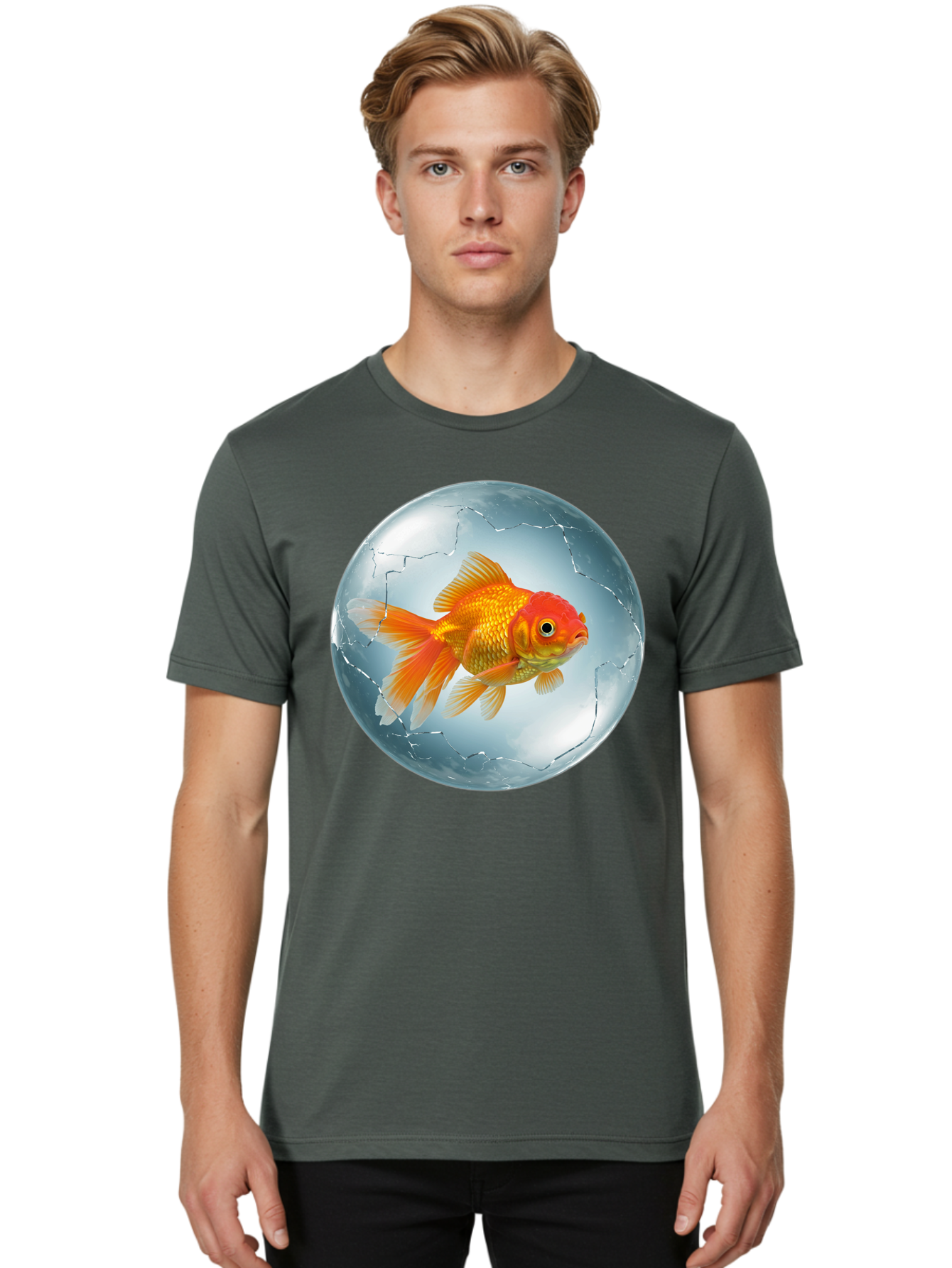 Goldfish-In-Broken-Glass Men'S Graphic Tee, 100% Cotton, Comfortable Casual Summer Wear, Machine Washable, Vintage Camera, Old Camera, Antique Camera, Black Camera, Classic Photography, Photography Equipment, Nostalgic Device, Film Camera, Bam565
