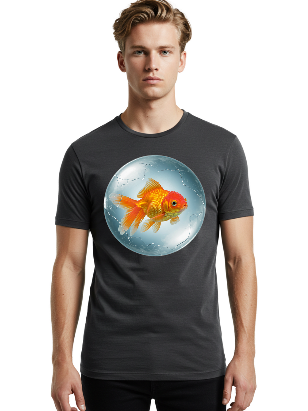 Goldfish-In-Broken-Glass Men'S Graphic Tee, 100% Cotton, Comfortable Casual Summer Wear, Machine Washable, Vintage Camera, Old Camera, Antique Camera, Black Camera, Classic Photography, Photography Equipment, Nostalgic Device, Film Camera, Bam565