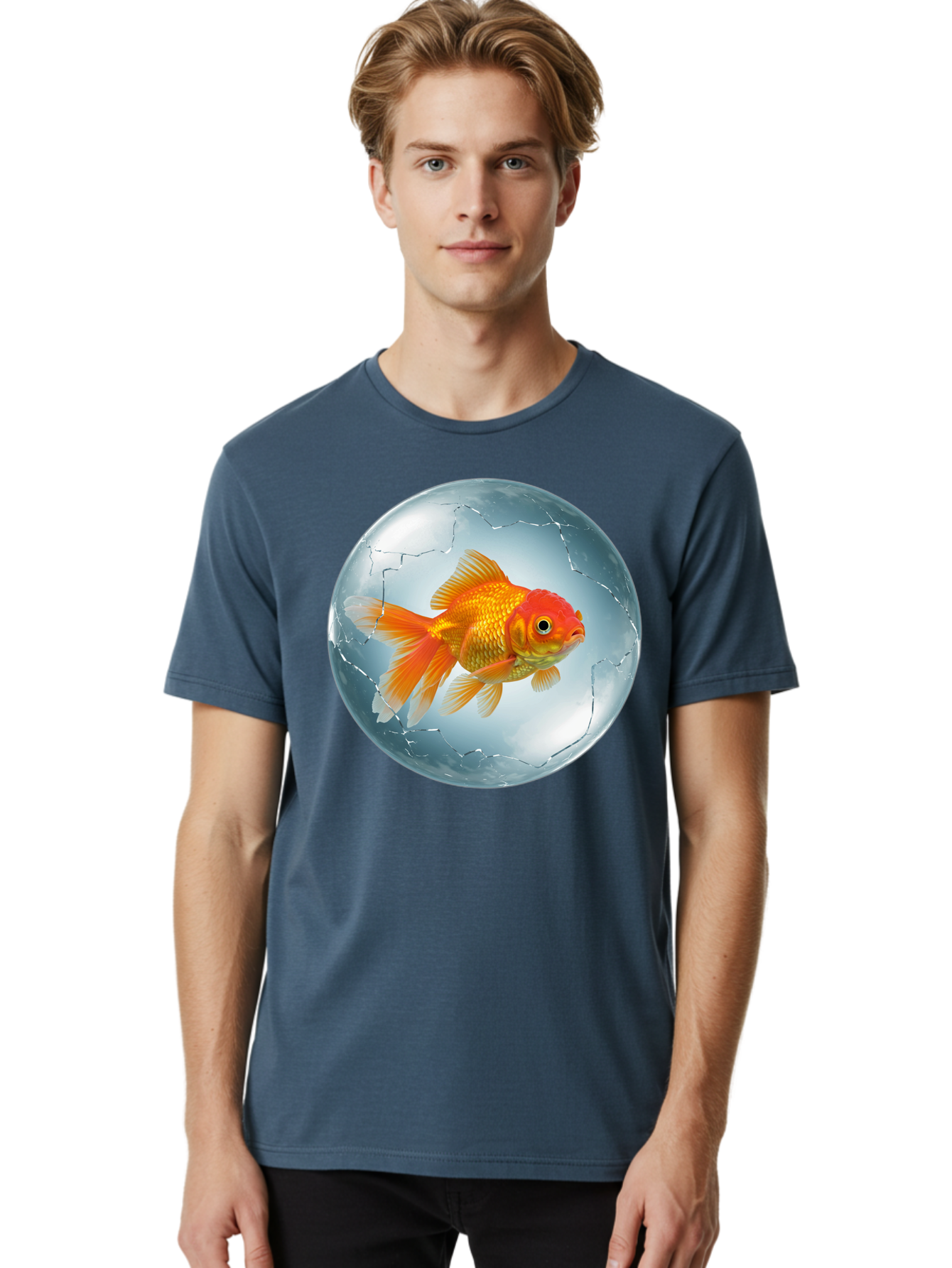 Goldfish-In-Broken-Glass Men'S Graphic Tee, 100% Cotton, Comfortable Casual Summer Wear, Machine Washable, Vintage Camera, Old Camera, Antique Camera, Black Camera, Classic Photography, Photography Equipment, Nostalgic Device, Film Camera, Bam565