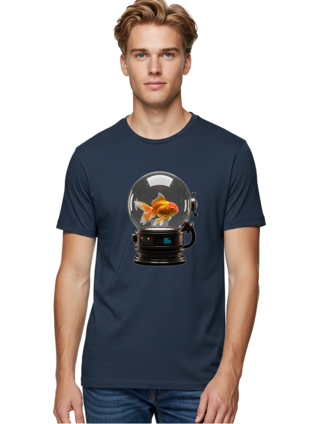 Goldfish-In-Glass-Globe Men'S Graphic Tee, 100% Cotton, Comfortable Casual Summer Wear, Machine Washable, Vintage Camera, Old Camera, Antique Camera, Black Camera, Classic Photography, Photography Equipment, Nostalgic Device, Film Camera, Bam567