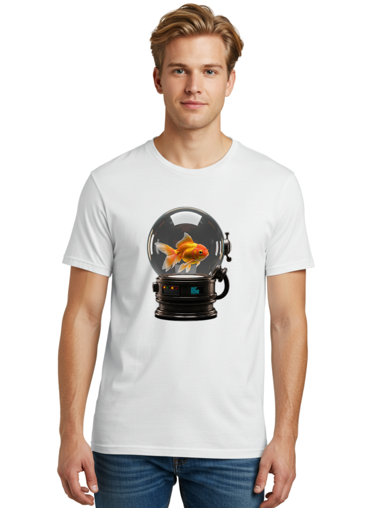 Goldfish-In-Glass-Globe Men'S Graphic Tee, 100% Cotton, Comfortable Casual Summer Wear, Machine Washable, Vintage Camera, Old Camera, Antique Camera, Black Camera, Classic Photography, Photography Equipment, Nostalgic Device, Film Camera, Bam567