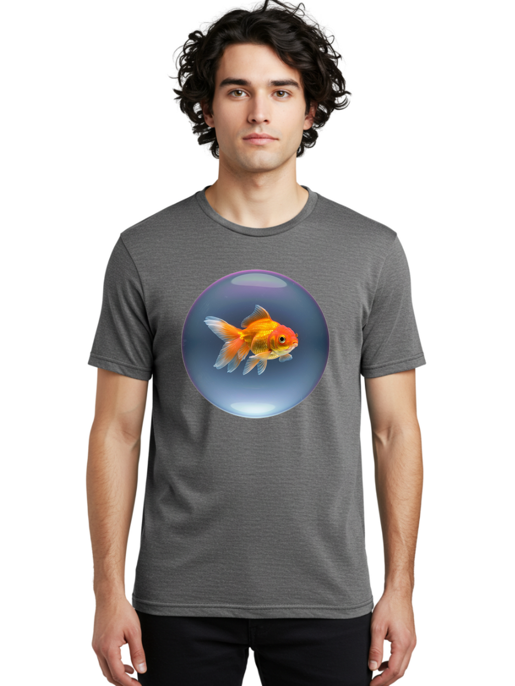 Goldfish-In-Glass-Orb Men'S Graphic Tee, 100% Cotton, Comfortable Casual Summer Wear, Machine Washable, Vintage Camera, Old Camera, Antique Camera, Black Camera, Classic Photography, Photography Equipment, Nostalgic Device, Film Camera, Bam568