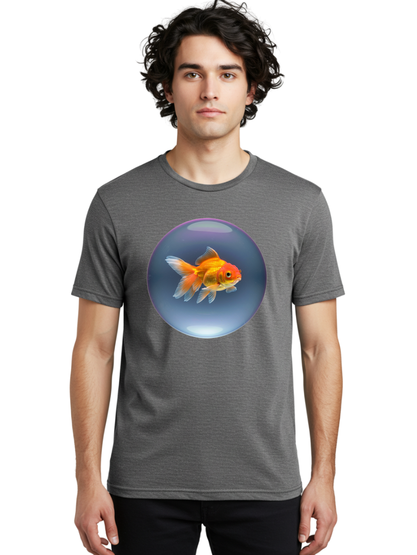 Goldfish-In-Glass-Orb Men'S Graphic Tee, 100% Cotton, Comfortable Casual Summer Wear, Machine Washable, Vintage Camera, Old Camera, Antique Camera, Black Camera, Classic Photography, Photography Equipment, Nostalgic Device, Film Camera, Bam568