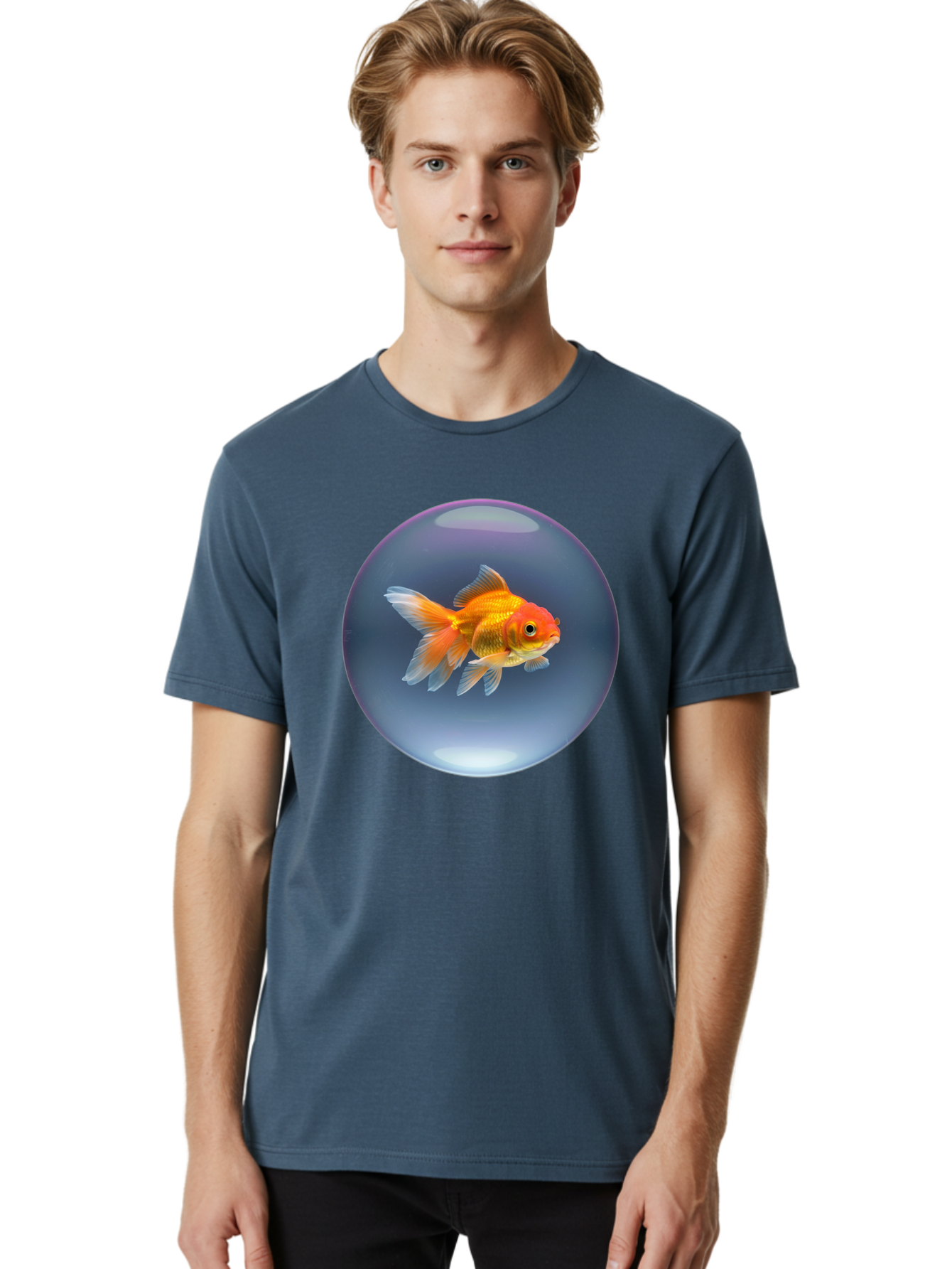 Goldfish-In-Glass-Orb Men'S Graphic Tee, 100% Cotton, Comfortable Casual Summer Wear, Machine Washable, Vintage Camera, Old Camera, Antique Camera, Black Camera, Classic Photography, Photography Equipment, Nostalgic Device, Film Camera, Bam568