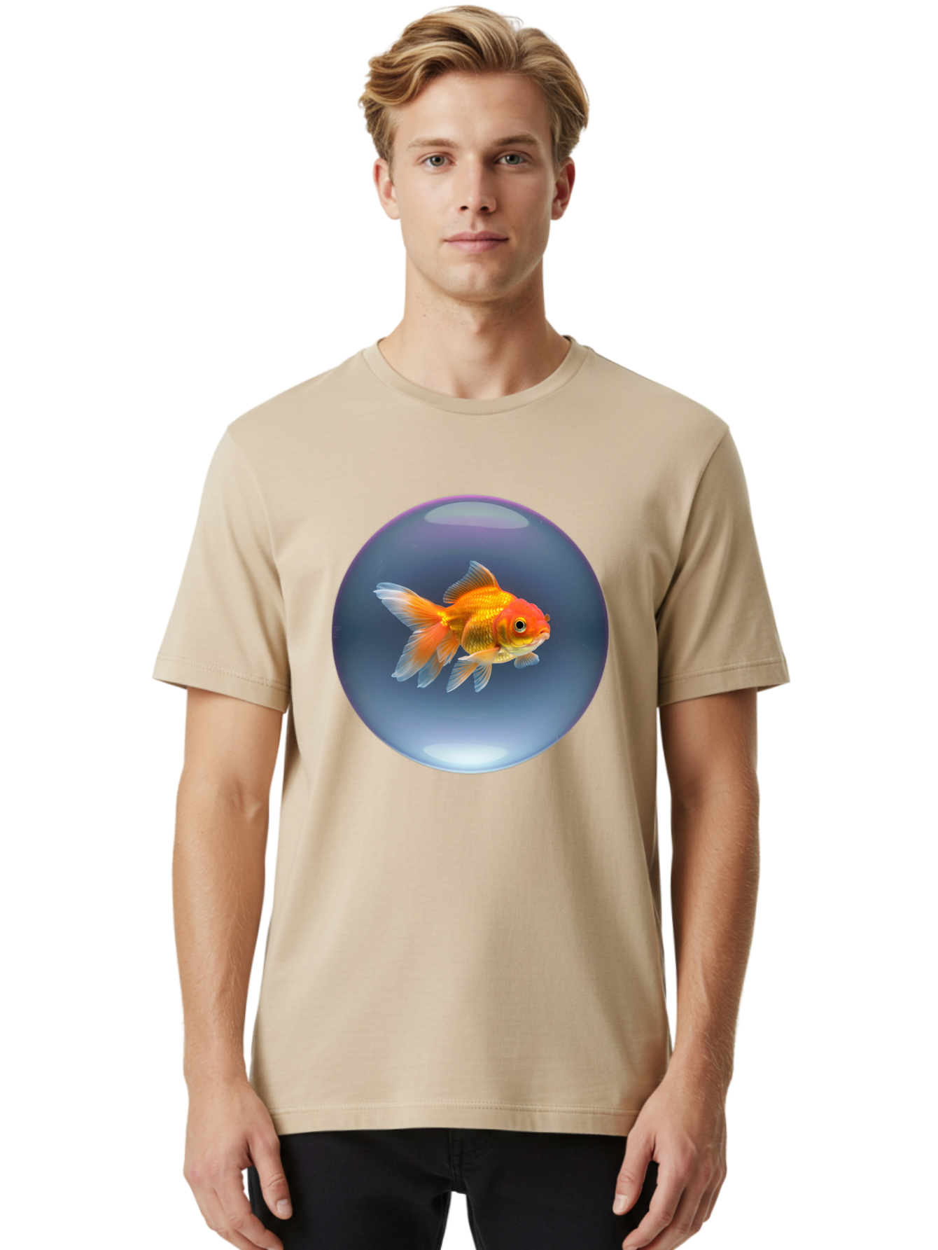 Goldfish-In-Glass-Orb Men'S Graphic Tee, 100% Cotton, Comfortable Casual Summer Wear, Machine Washable, Vintage Camera, Old Camera, Antique Camera, Black Camera, Classic Photography, Photography Equipment, Nostalgic Device, Film Camera, Bam568