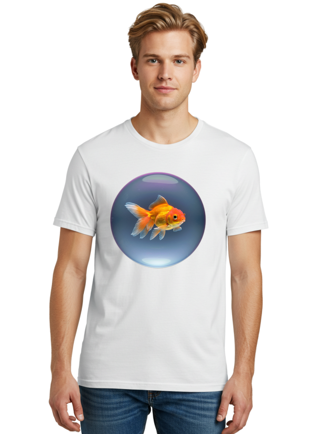 Goldfish-In-Glass-Orb Men'S Graphic Tee, 100% Cotton, Comfortable Casual Summer Wear, Machine Washable, Vintage Camera, Old Camera, Antique Camera, Black Camera, Classic Photography, Photography Equipment, Nostalgic Device, Film Camera, Bam568