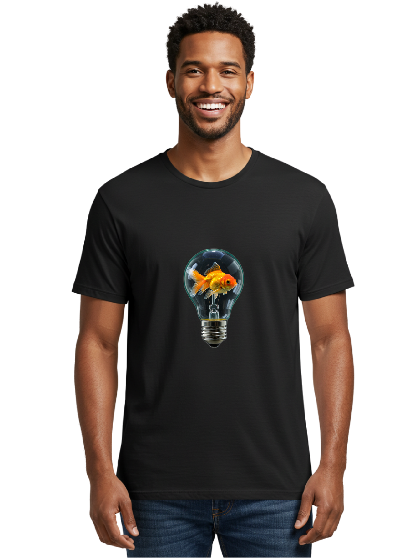 Goldfish-In-Lightbulb Men'S Graphic Tee, 100% Cotton, Comfortable Casual Summer Wear, Machine Washable, Vintage Camera, Old Camera, Antique Camera, Black Camera, Classic Photography, Photography Equipment, Nostalgic Device, Film Camera, Bam569