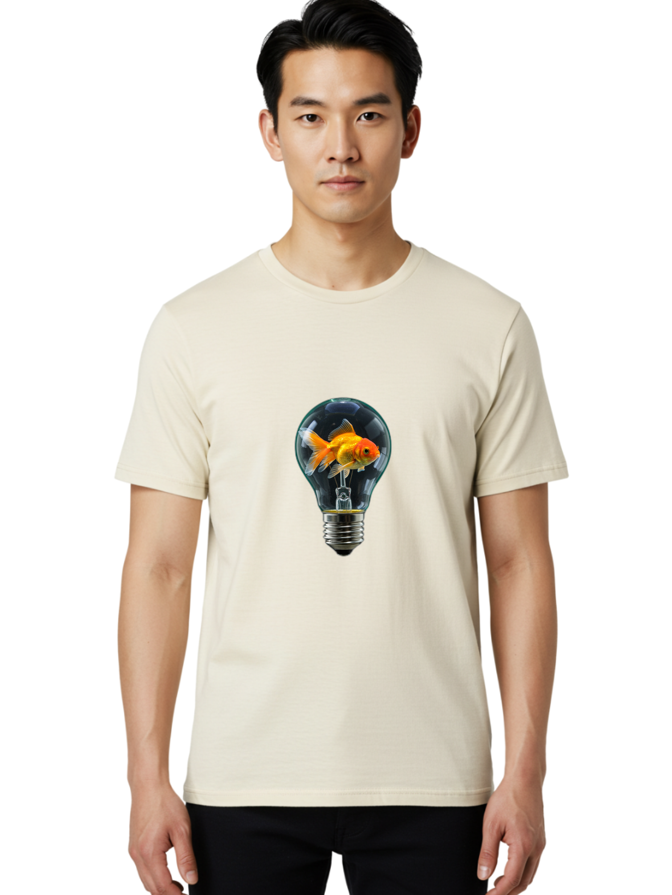 Goldfish-In-Lightbulb Men'S Graphic Tee, 100% Cotton, Comfortable Casual Summer Wear, Machine Washable, Vintage Camera, Old Camera, Antique Camera, Black Camera, Classic Photography, Photography Equipment, Nostalgic Device, Film Camera, Bam569