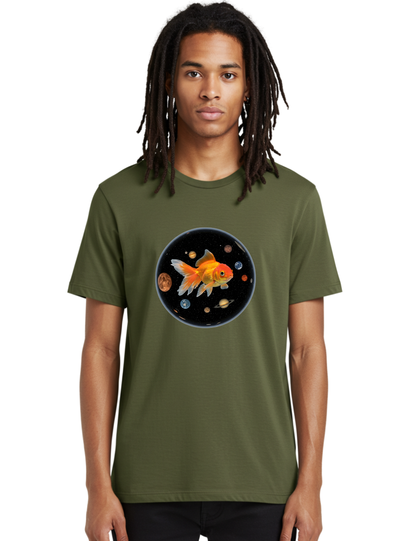 Goldfish-In-Space Men'S Graphic Tee, 100% Cotton, Comfortable Casual Summer Wear, Machine Washable, Vintage Camera, Old Camera, Antique Camera, Black Camera, Classic Photography, Photography Equipment, Nostalgic Device, Film Camera, Camera Art Bam570