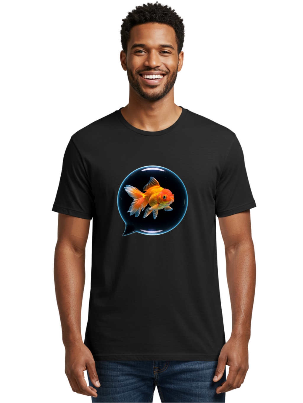 Goldfish-In-Speech-Bubble Men'S Graphic Tee, 100% Cotton, Comfortable Casual Summer Wear, Machine Washable, Vintage Camera, Old Camera, Antique Camera, Black Camera, Classic Photography, Photography Equipment, Nostalgic Device, Film Camera, Bam571