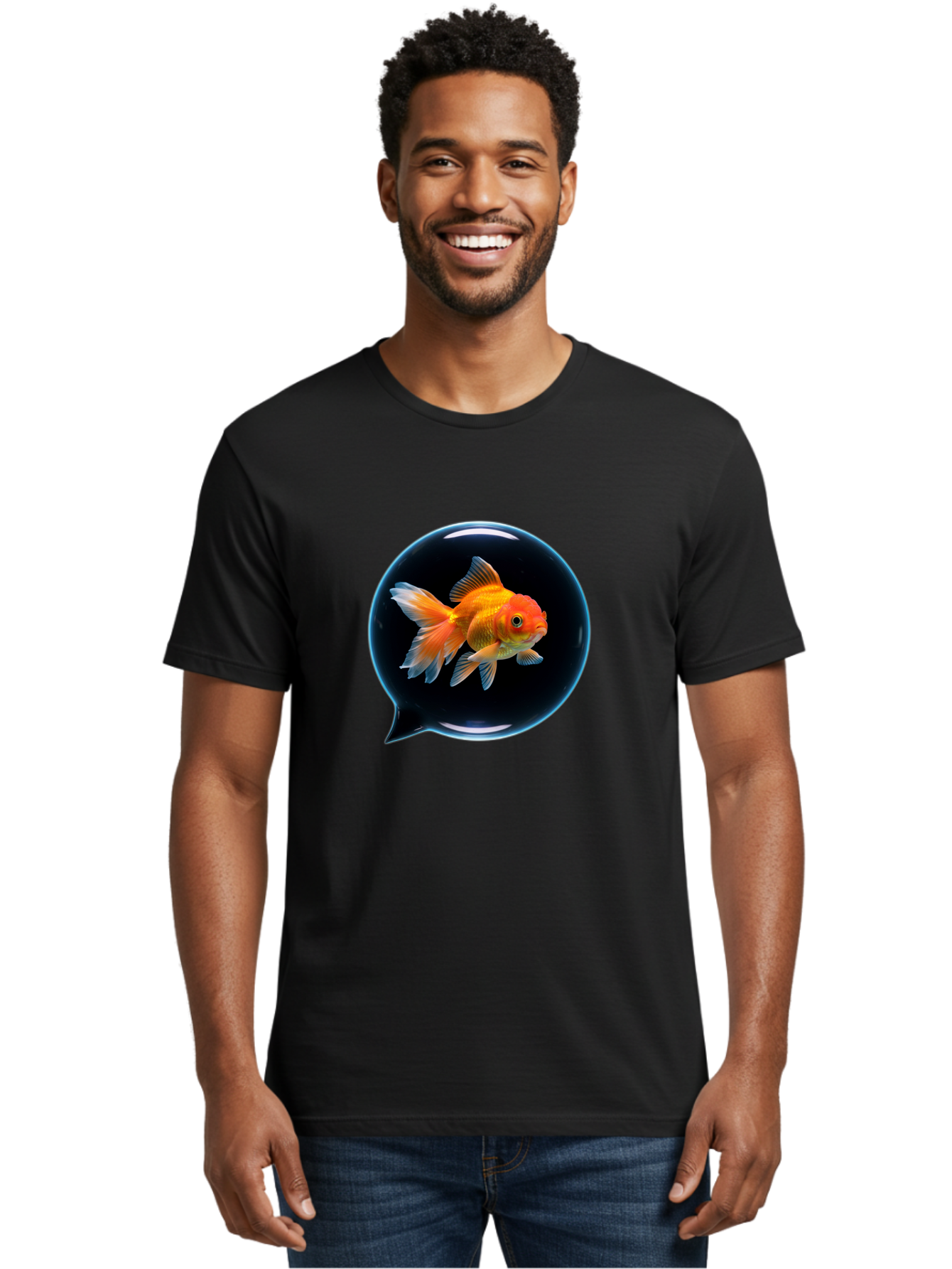 Goldfish-In-Speech-Bubble Men'S Graphic Tee, 100% Cotton, Comfortable Casual Summer Wear, Machine Washable, Vintage Camera, Old Camera, Antique Camera, Black Camera, Classic Photography, Photography Equipment, Nostalgic Device, Film Camera, Bam571
