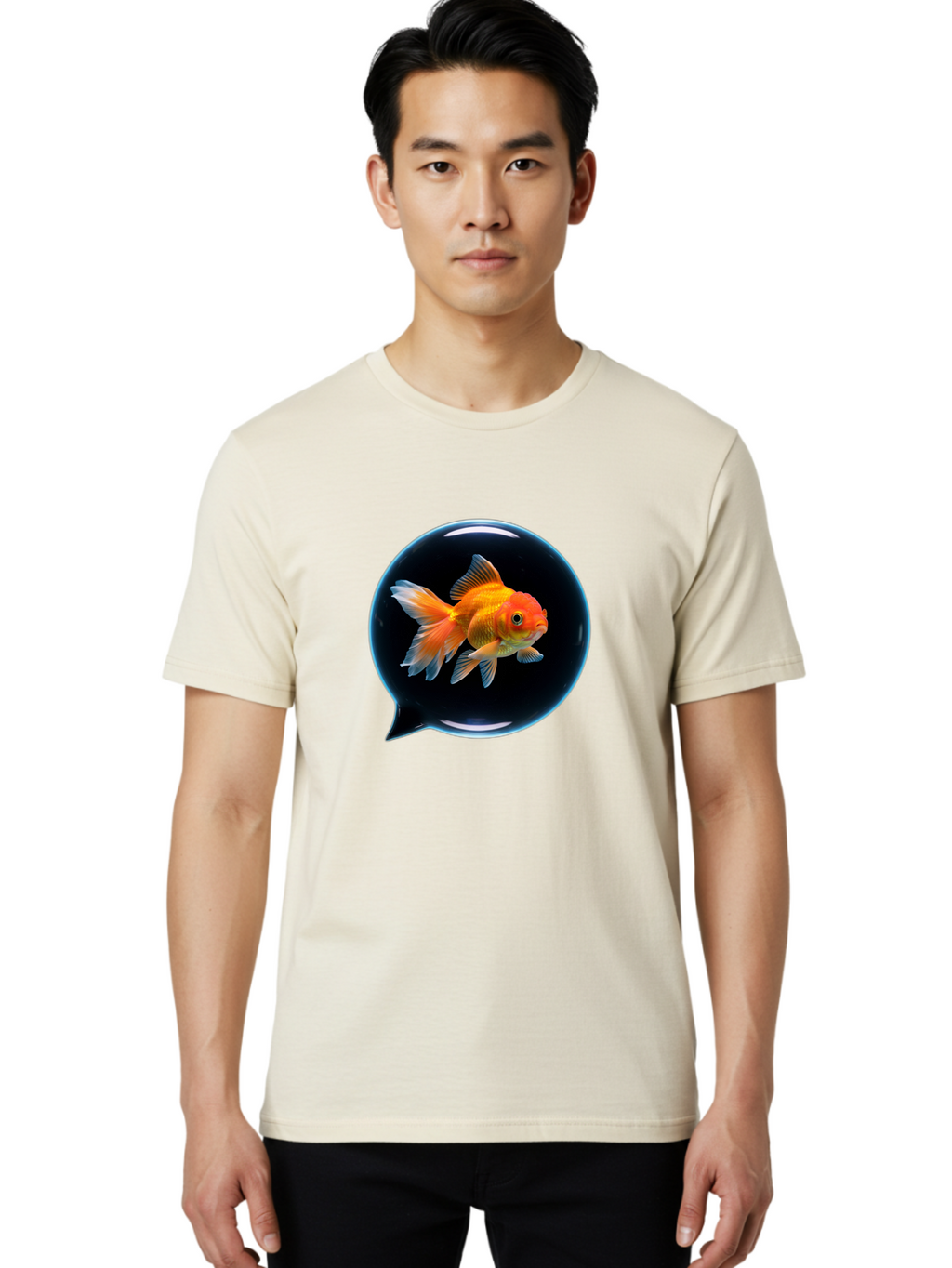 Goldfish-In-Speech-Bubble Men'S Graphic Tee, 100% Cotton, Comfortable Casual Summer Wear, Machine Washable, Vintage Camera, Old Camera, Antique Camera, Black Camera, Classic Photography, Photography Equipment, Nostalgic Device, Film Camera, Bam571