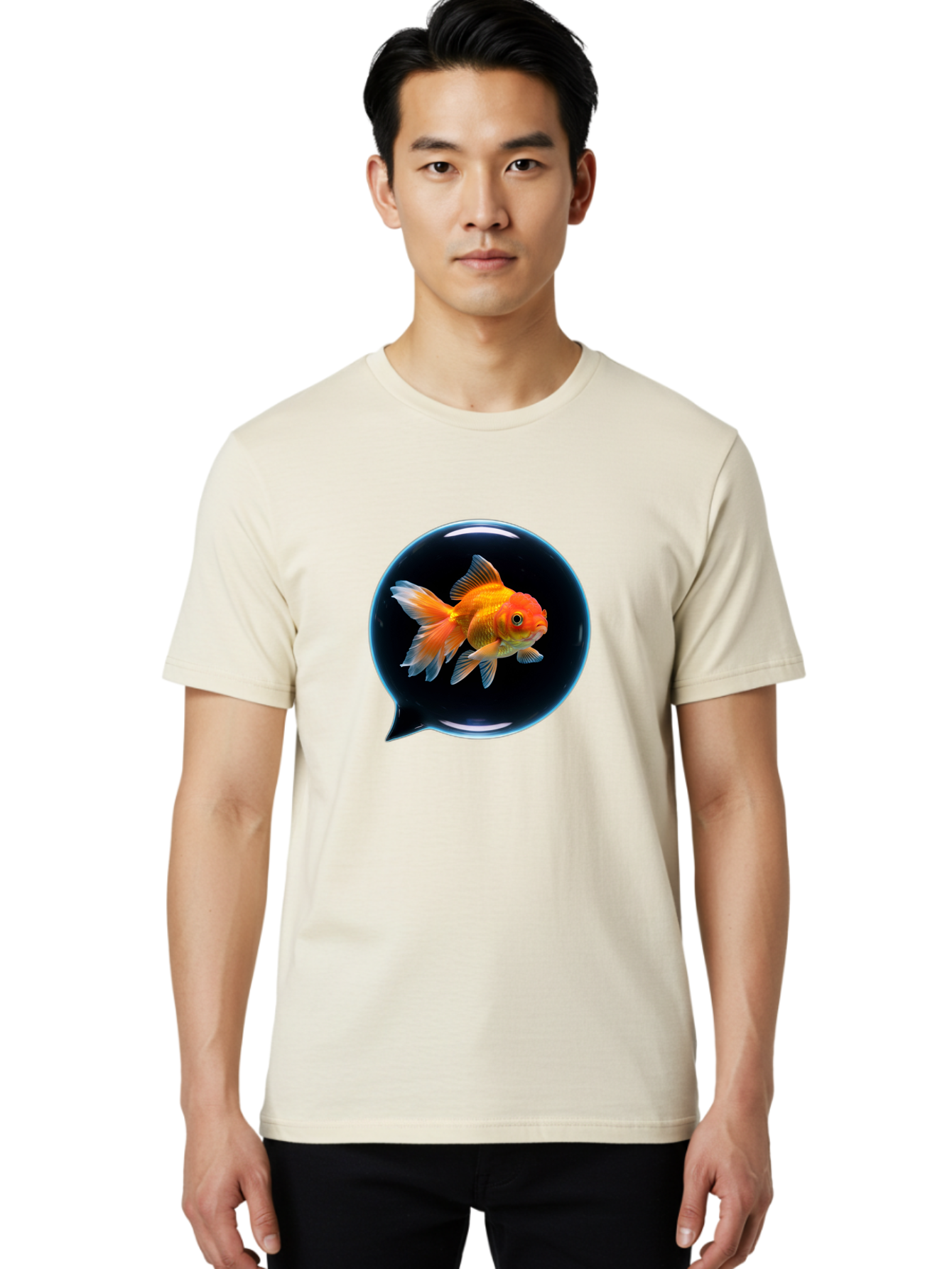 Goldfish-In-Speech-Bubble Men'S Graphic Tee, 100% Cotton, Comfortable Casual Summer Wear, Machine Washable, Vintage Camera, Old Camera, Antique Camera, Black Camera, Classic Photography, Photography Equipment, Nostalgic Device, Film Camera, Bam571