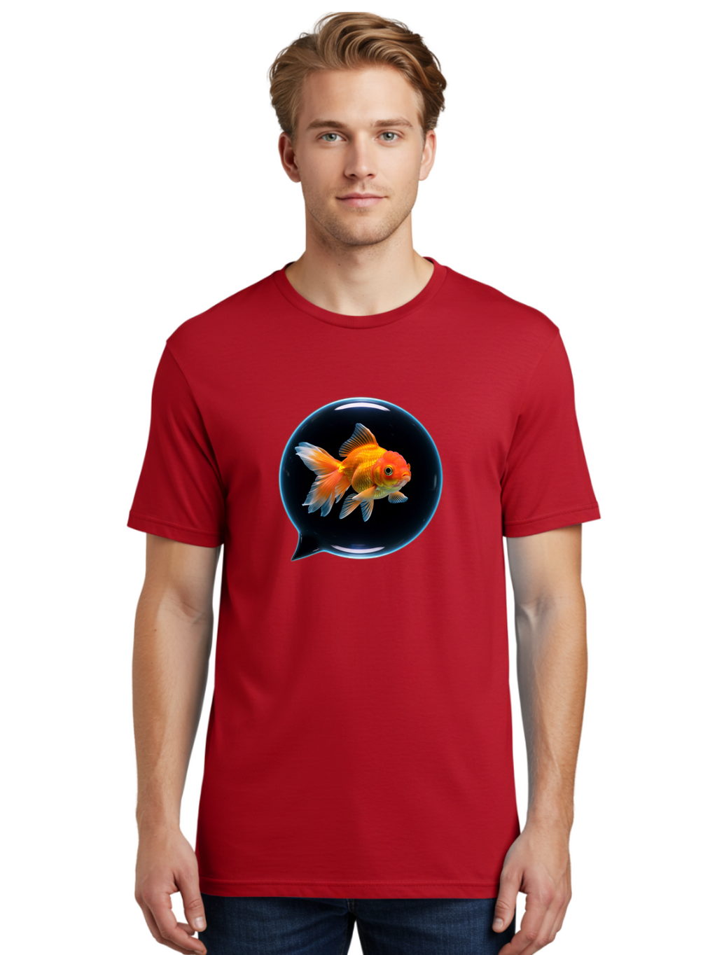 Goldfish-In-Speech-Bubble Men'S Graphic Tee, 100% Cotton, Comfortable Casual Summer Wear, Machine Washable, Vintage Camera, Old Camera, Antique Camera, Black Camera, Classic Photography, Photography Equipment, Nostalgic Device, Film Camera, Bam571