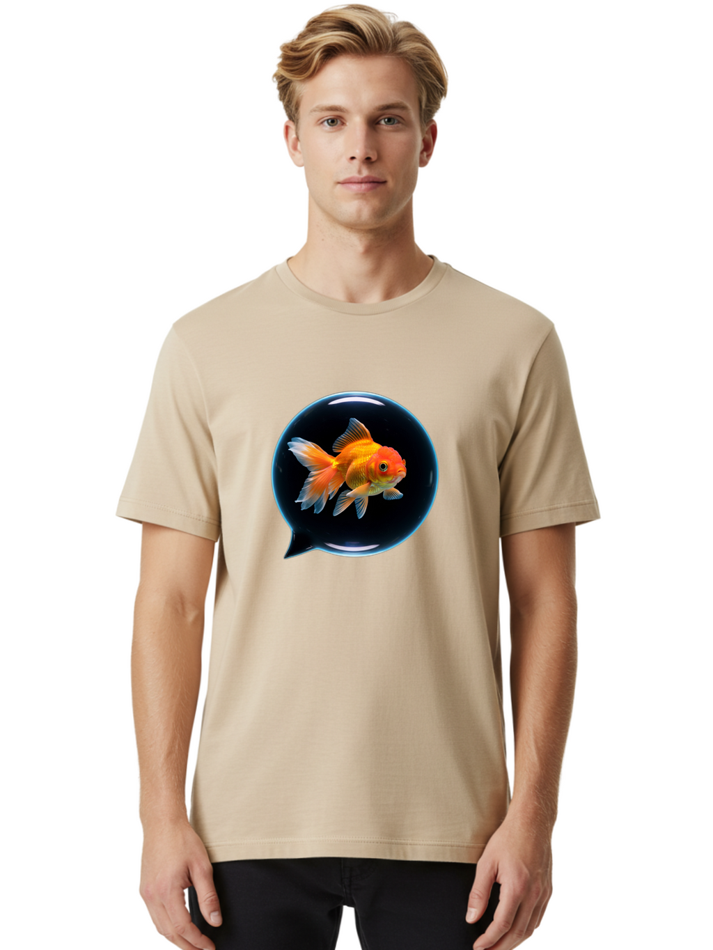 Goldfish-In-Speech-Bubble Men'S Graphic Tee, 100% Cotton, Comfortable Casual Summer Wear, Machine Washable, Vintage Camera, Old Camera, Antique Camera, Black Camera, Classic Photography, Photography Equipment, Nostalgic Device, Film Camera, Bam571
