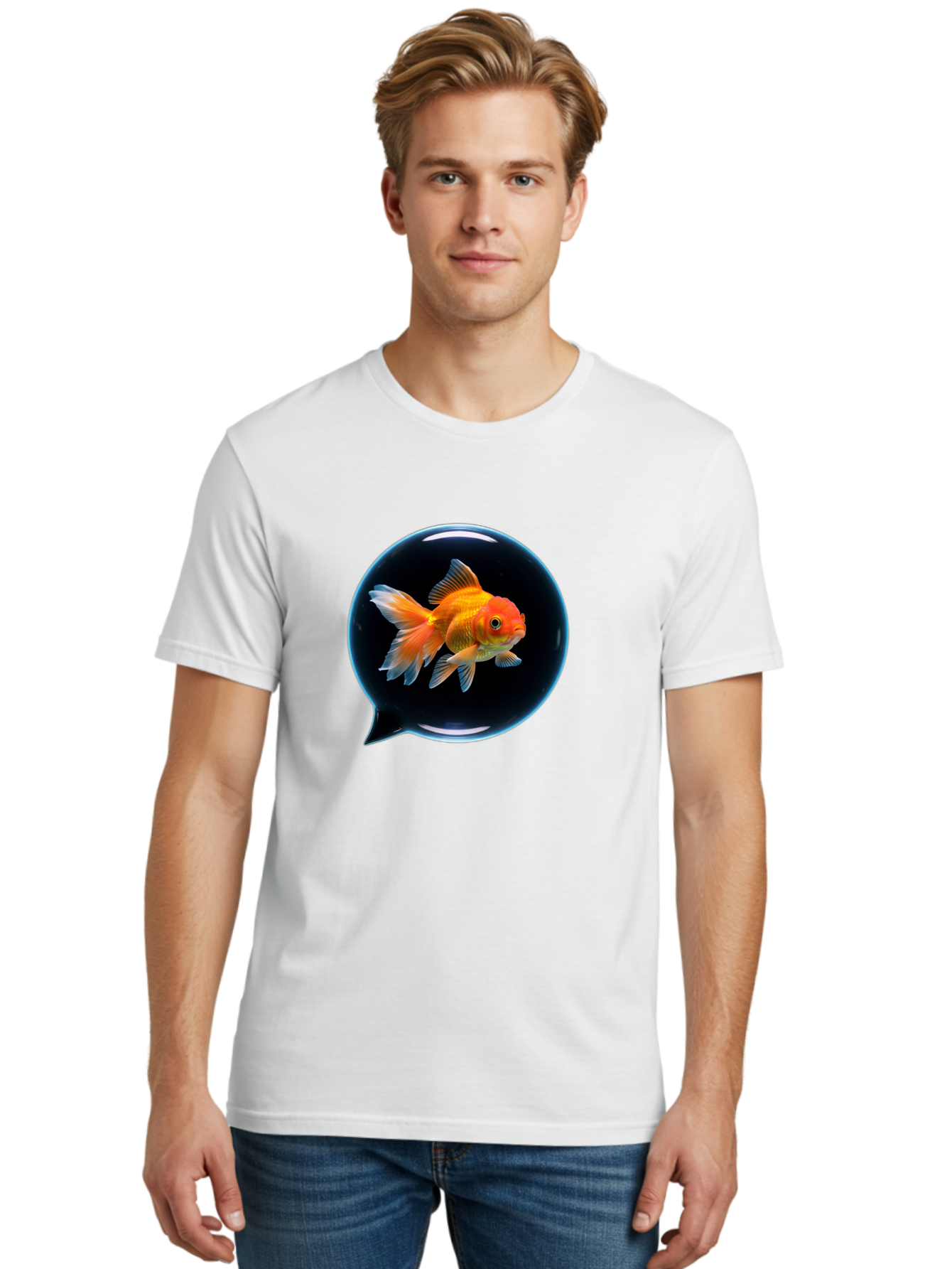 Goldfish-In-Speech-Bubble Men'S Graphic Tee, 100% Cotton, Comfortable Casual Summer Wear, Machine Washable, Vintage Camera, Old Camera, Antique Camera, Black Camera, Classic Photography, Photography Equipment, Nostalgic Device, Film Camera, Bam571