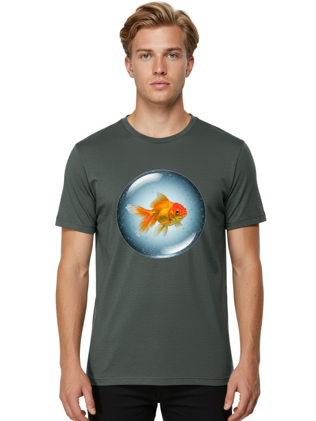 Goldfish-In-Sphere Men'S Graphic Tee, 100% Cotton, Comfortable Casual Summer Wear, Machine Washable, Vintage Camera, Old Camera, Antique Camera, Black Camera, Classic Photography, Photography Equipment, Nostalgic Device, Film Camera, Bam572