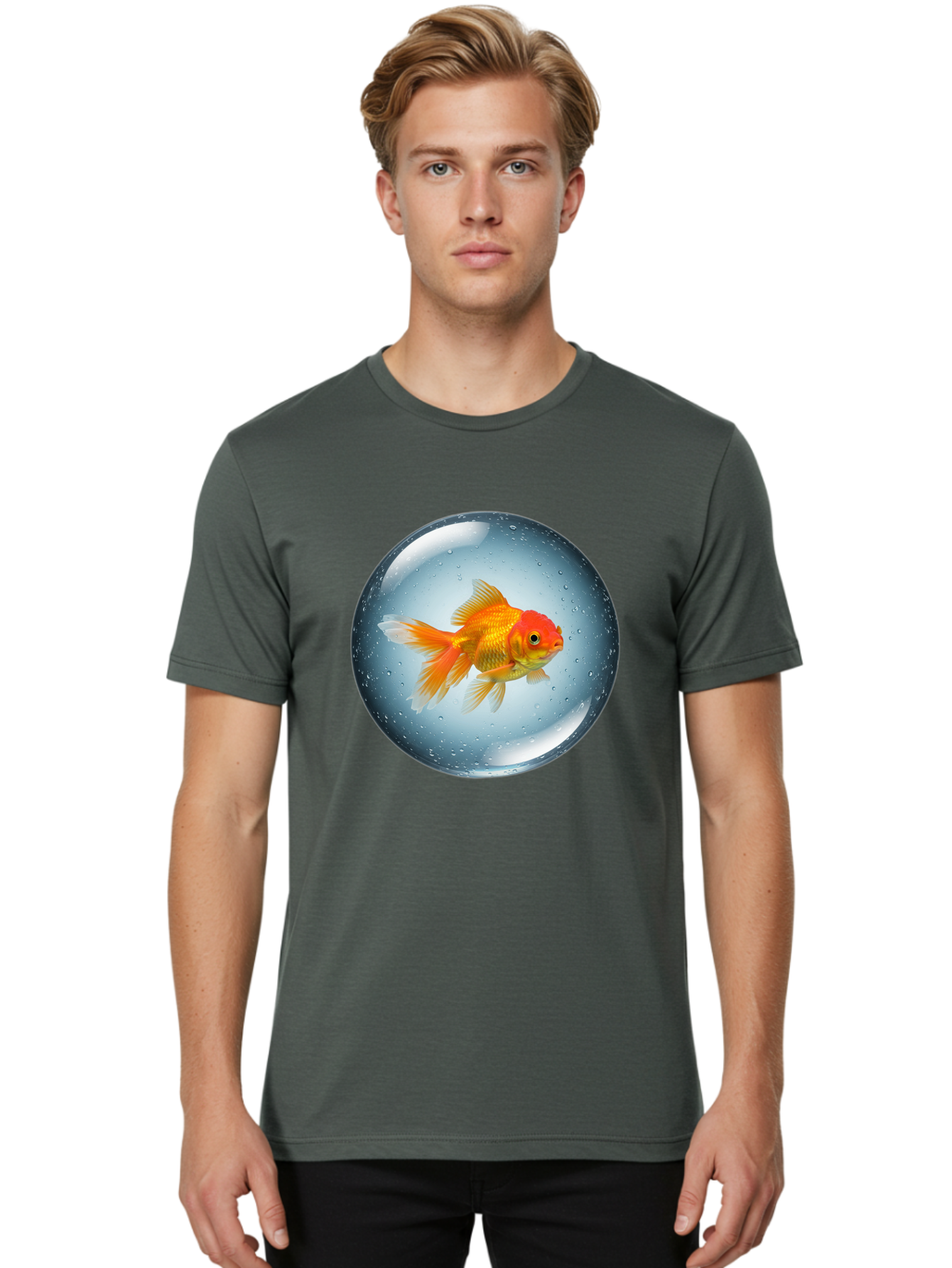 Goldfish-In-Sphere Men'S Graphic Tee, 100% Cotton, Comfortable Casual Summer Wear, Machine Washable, Vintage Camera, Old Camera, Antique Camera, Black Camera, Classic Photography, Photography Equipment, Nostalgic Device, Film Camera, Bam572