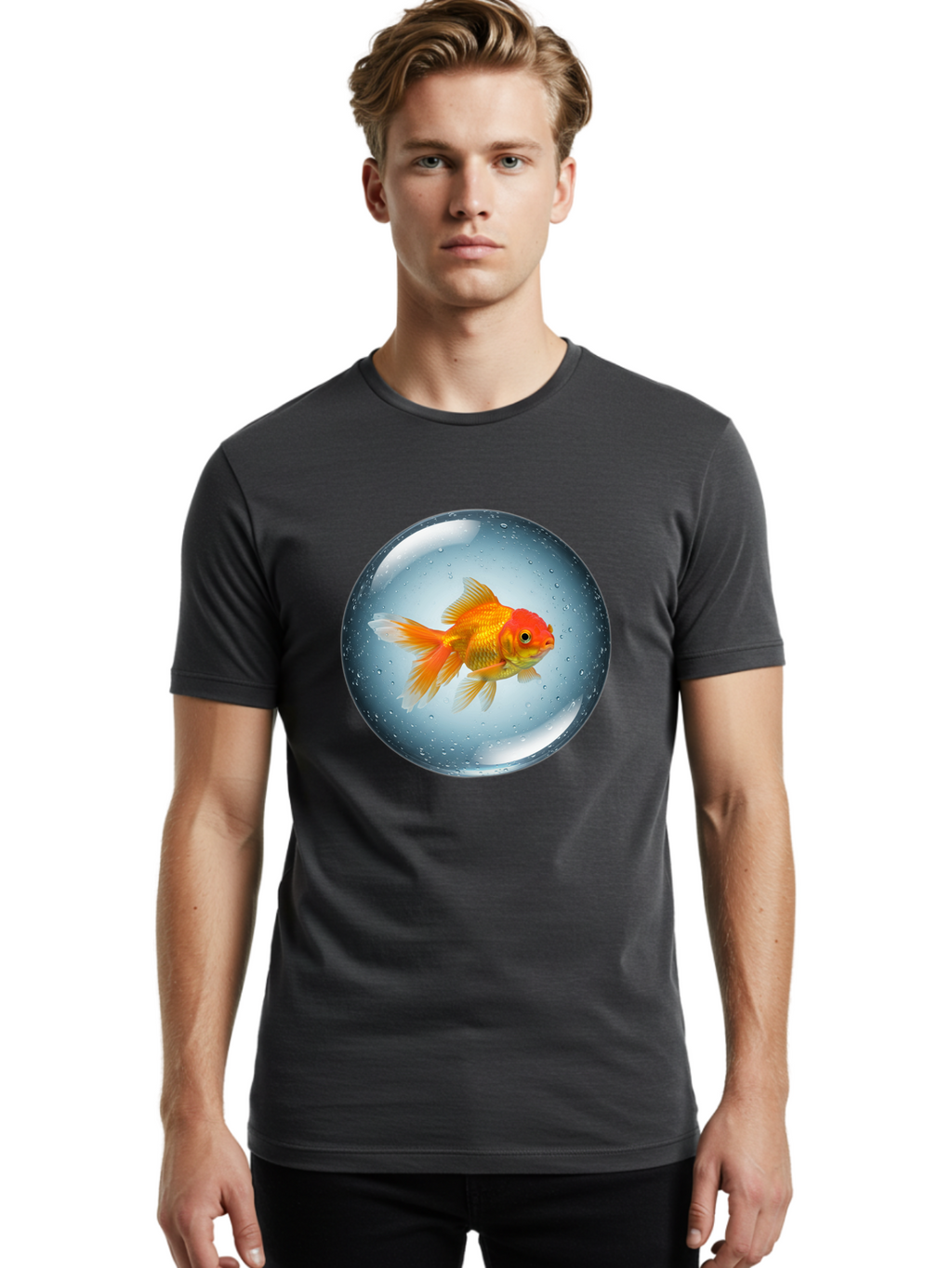 Goldfish-In-Sphere Men'S Graphic Tee, 100% Cotton, Comfortable Casual Summer Wear, Machine Washable, Vintage Camera, Old Camera, Antique Camera, Black Camera, Classic Photography, Photography Equipment, Nostalgic Device, Film Camera, Bam572