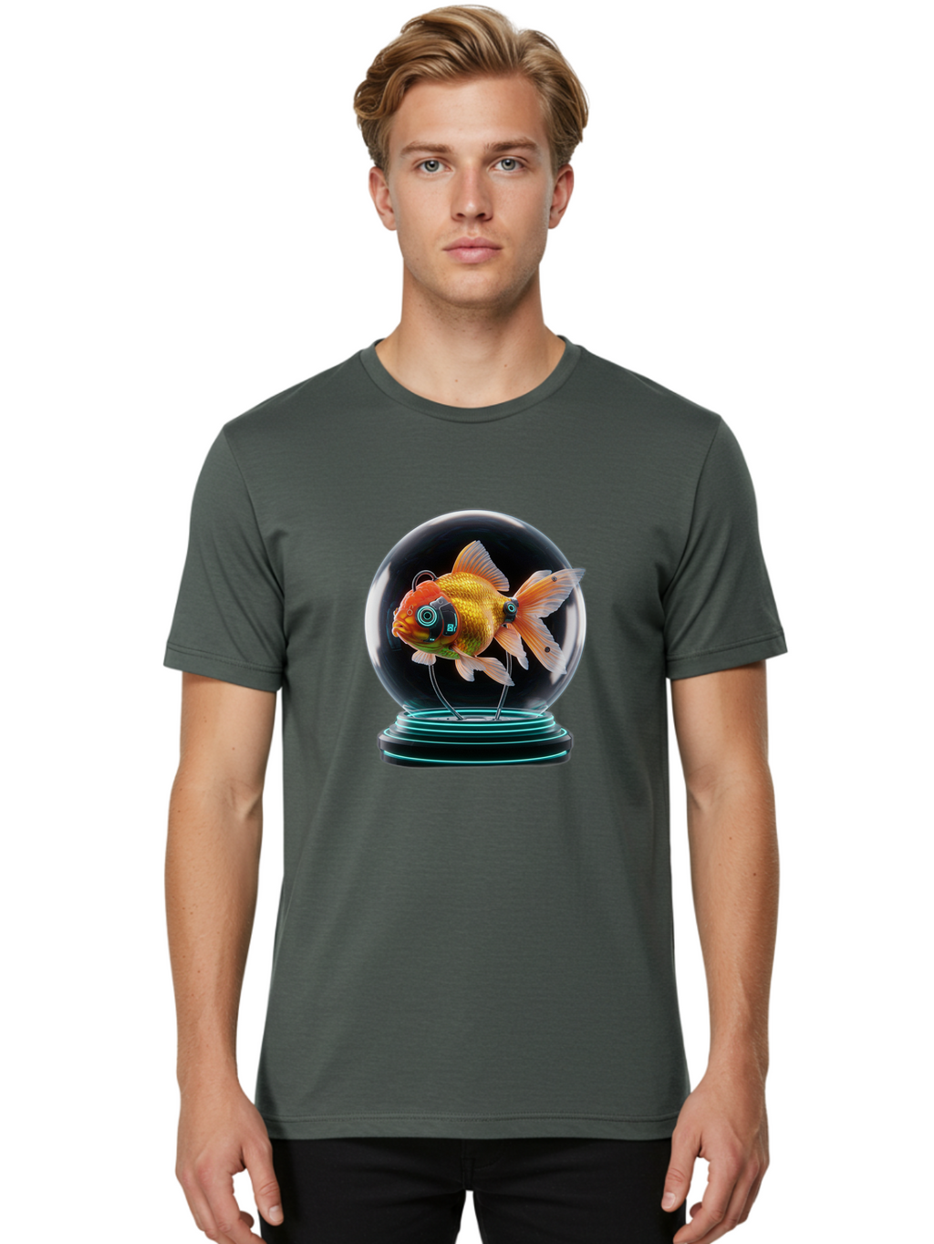 Goldfish-Robot-Eyes Men'S Graphic Tee, 100% Cotton, Comfortable Casual Summer Wear, Machine Washable, Vintage Camera, Old Camera, Antique Camera, Black Camera, Classic Photography, Photography Equipment, Nostalgic Device, Film Camera, Bam574