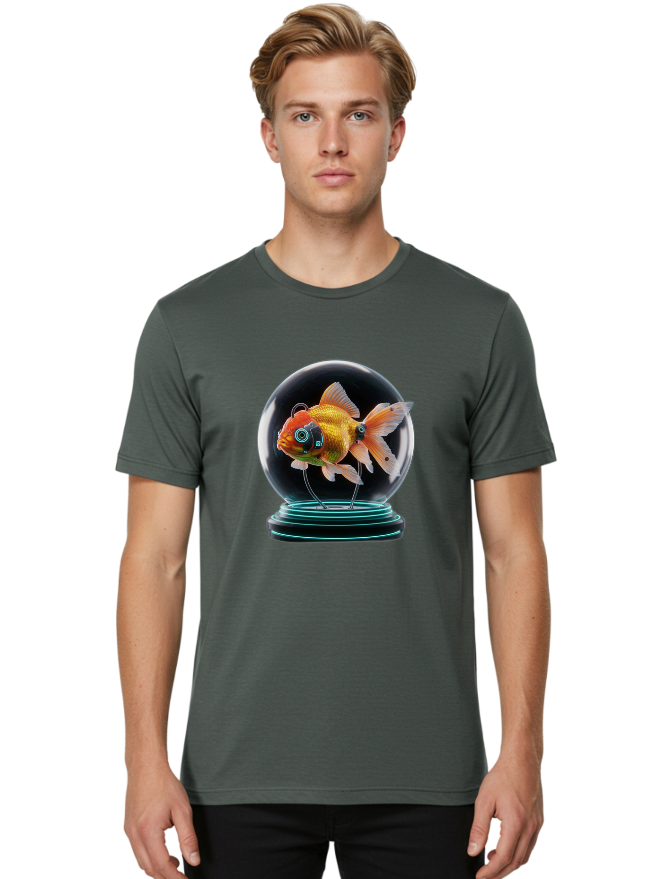 Goldfish-Robot-Eyes Men'S Graphic Tee, 100% Cotton, Comfortable Casual Summer Wear, Machine Washable, Vintage Camera, Old Camera, Antique Camera, Black Camera, Classic Photography, Photography Equipment, Nostalgic Device, Film Camera, Bam574
