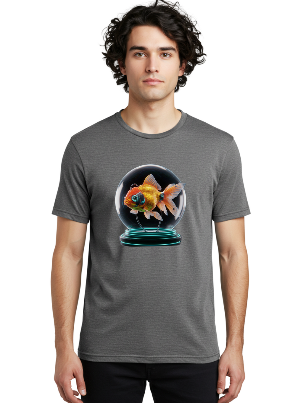 Goldfish-Robot-Eyes Men'S Graphic Tee, 100% Cotton, Comfortable Casual Summer Wear, Machine Washable, Vintage Camera, Old Camera, Antique Camera, Black Camera, Classic Photography, Photography Equipment, Nostalgic Device, Film Camera, Bam574