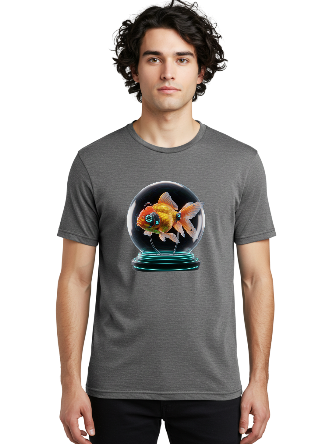 Goldfish-Robot-Eyes Men'S Graphic Tee, 100% Cotton, Comfortable Casual Summer Wear, Machine Washable, Vintage Camera, Old Camera, Antique Camera, Black Camera, Classic Photography, Photography Equipment, Nostalgic Device, Film Camera, Bam574