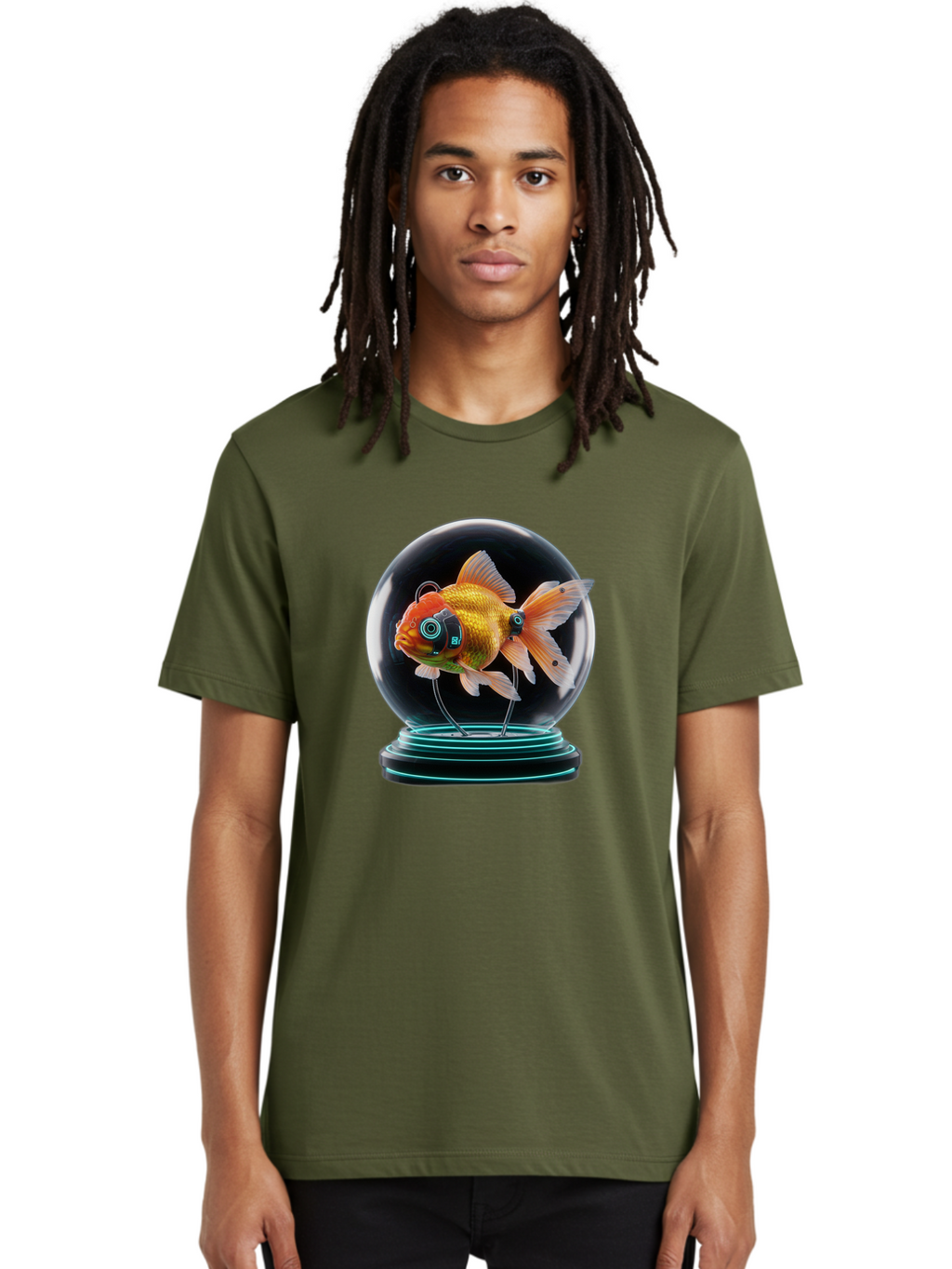 Goldfish-Robot-Eyes Men'S Graphic Tee, 100% Cotton, Comfortable Casual Summer Wear, Machine Washable, Vintage Camera, Old Camera, Antique Camera, Black Camera, Classic Photography, Photography Equipment, Nostalgic Device, Film Camera, Bam574
