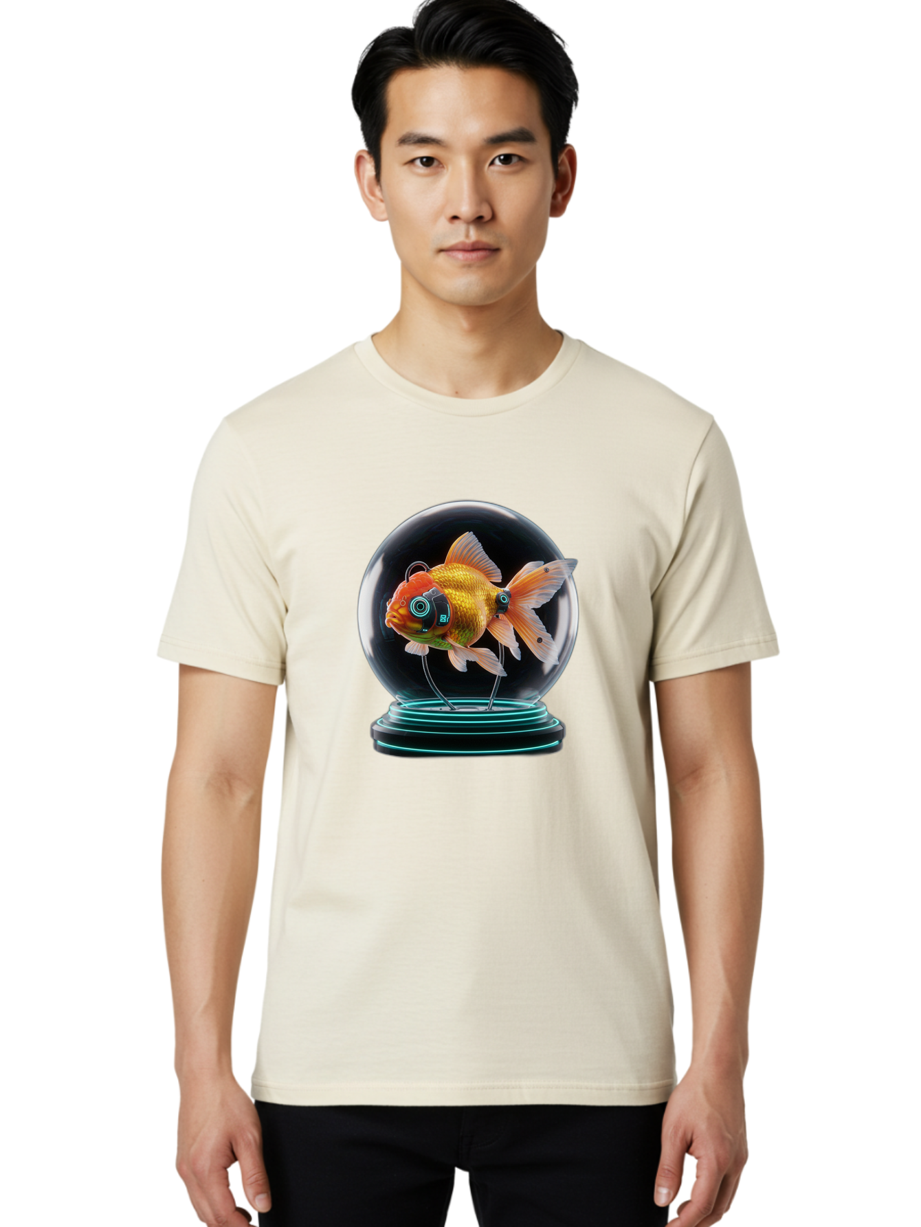 Goldfish-Robot-Eyes Men'S Graphic Tee, 100% Cotton, Comfortable Casual Summer Wear, Machine Washable, Vintage Camera, Old Camera, Antique Camera, Black Camera, Classic Photography, Photography Equipment, Nostalgic Device, Film Camera, Bam574